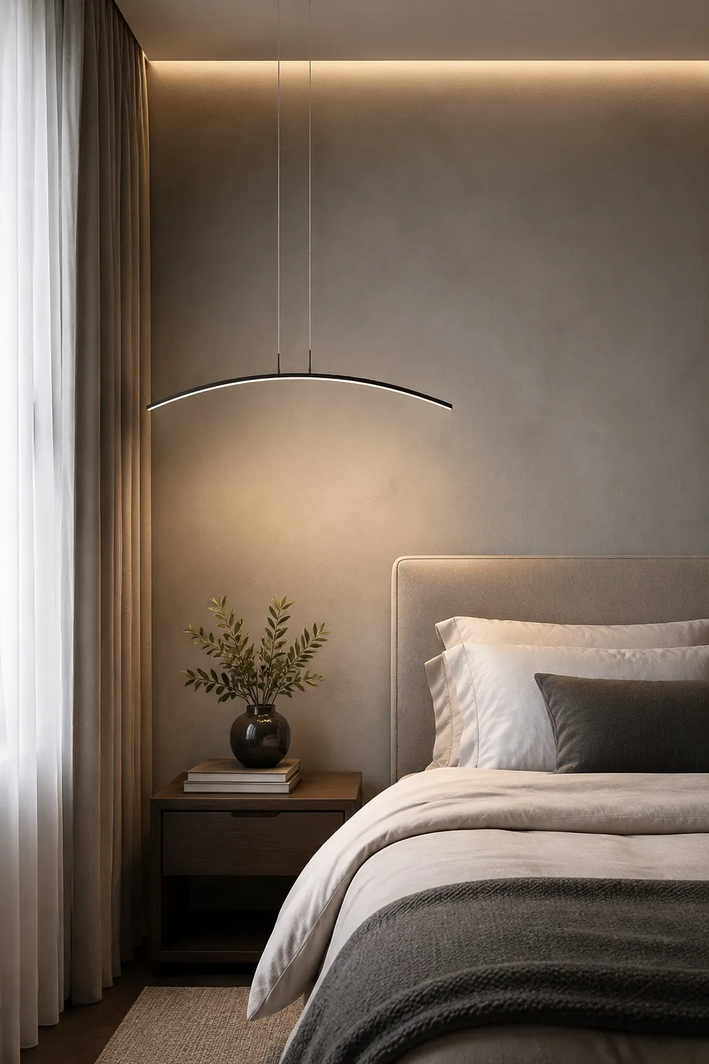 Edge Modern Minimalist Linear LED Pendelleuchte Schwarz/Weiß Esszimmer Metall Dimmbar - Lumpaz