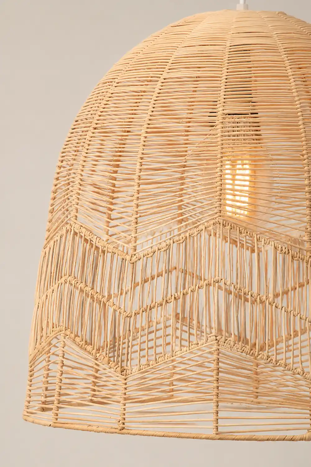 Vintage Handmade Basket Rattan Round Shades Pendant Light - Lumpaz