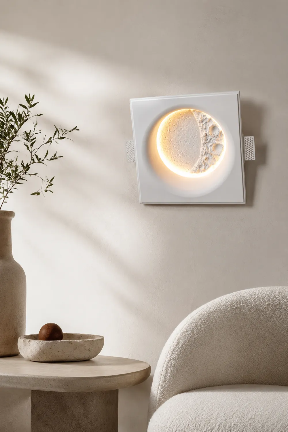 Gypsum Moon Wall Lamp - Lumpaz