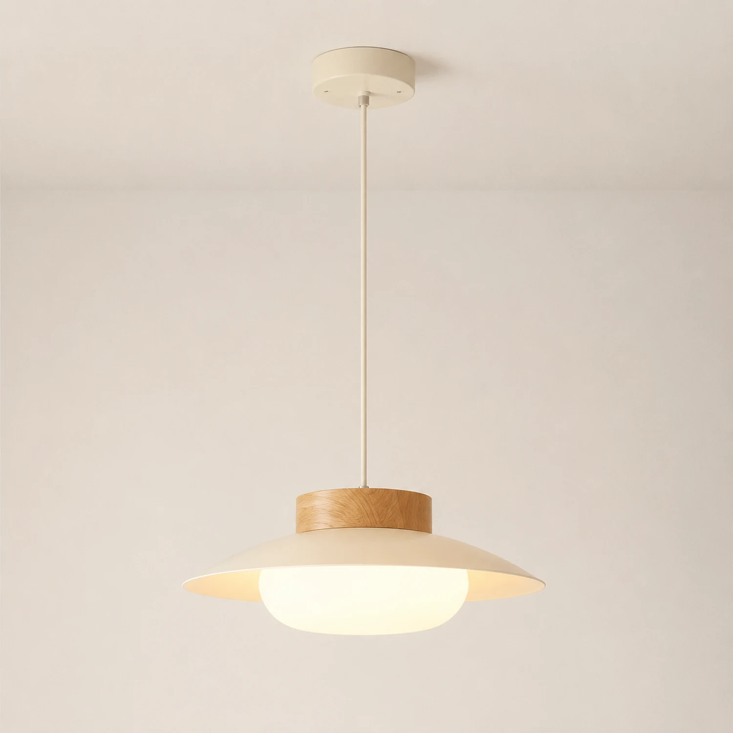 Cream Glutinous Rice Ball Bowl Pendant Light - Lumpaz
