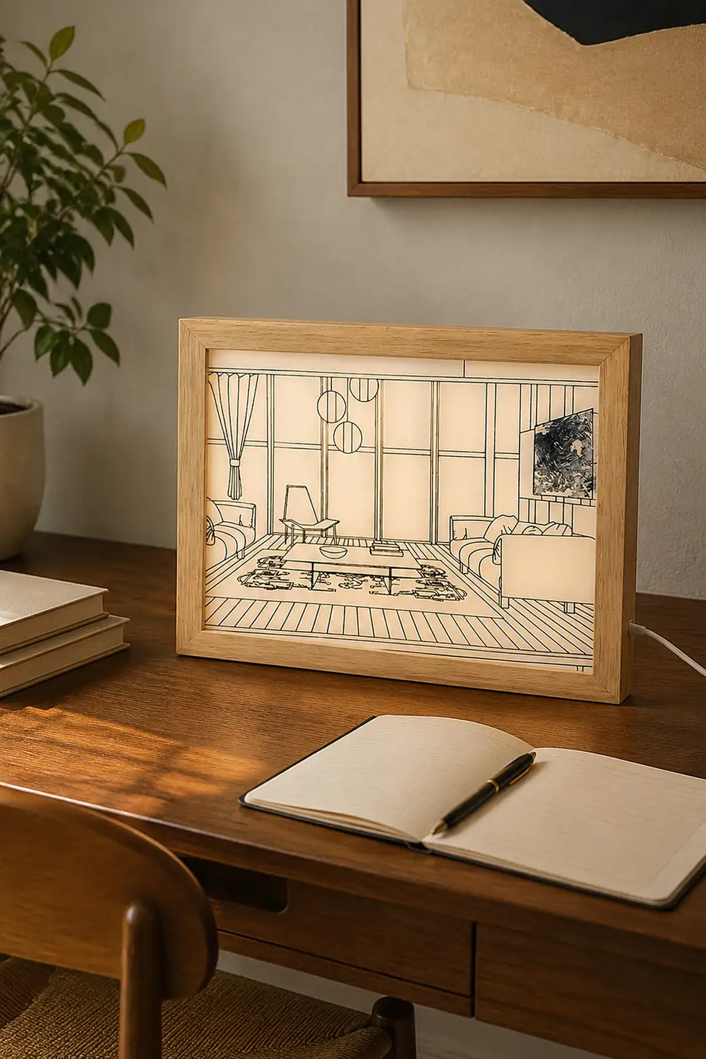 Illuminated Bedside Art Lamp - Lumpaz