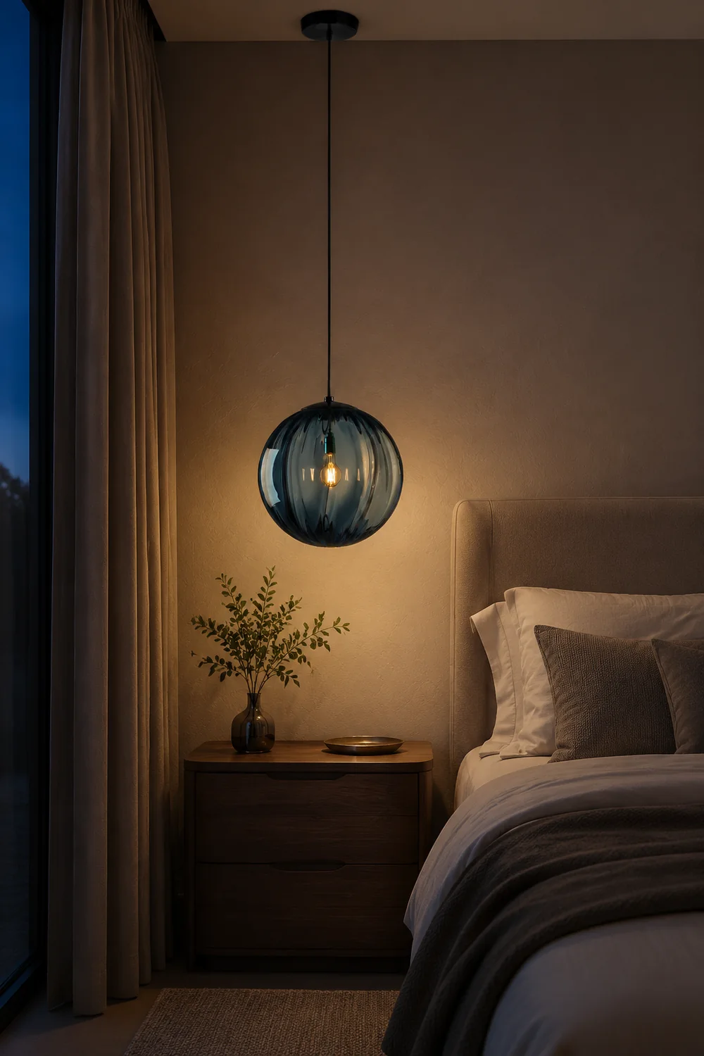 Modern Simple Round Glass Pendant Light - Lumpaz