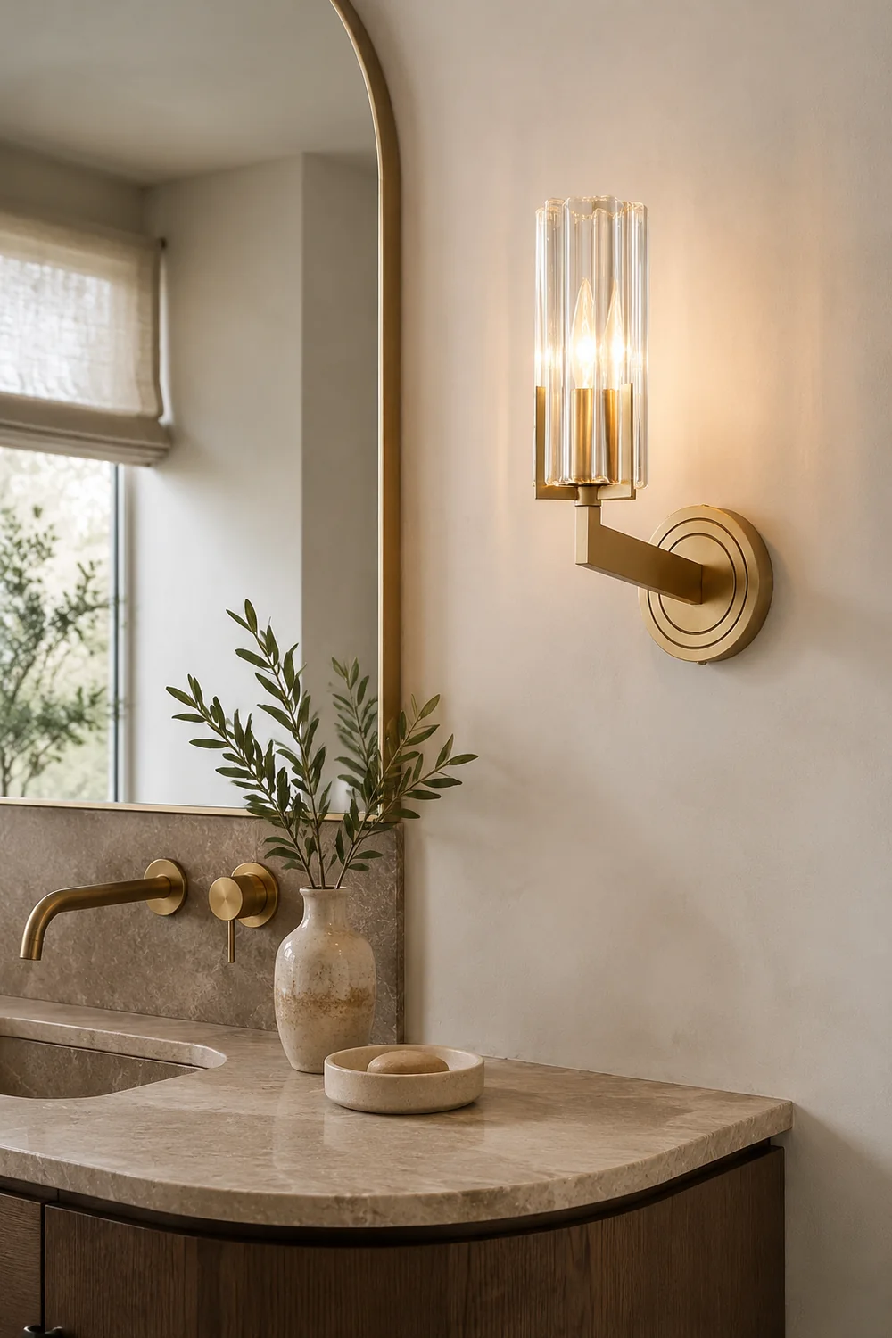 Kayla Brass Wall Lamp - Lumpaz