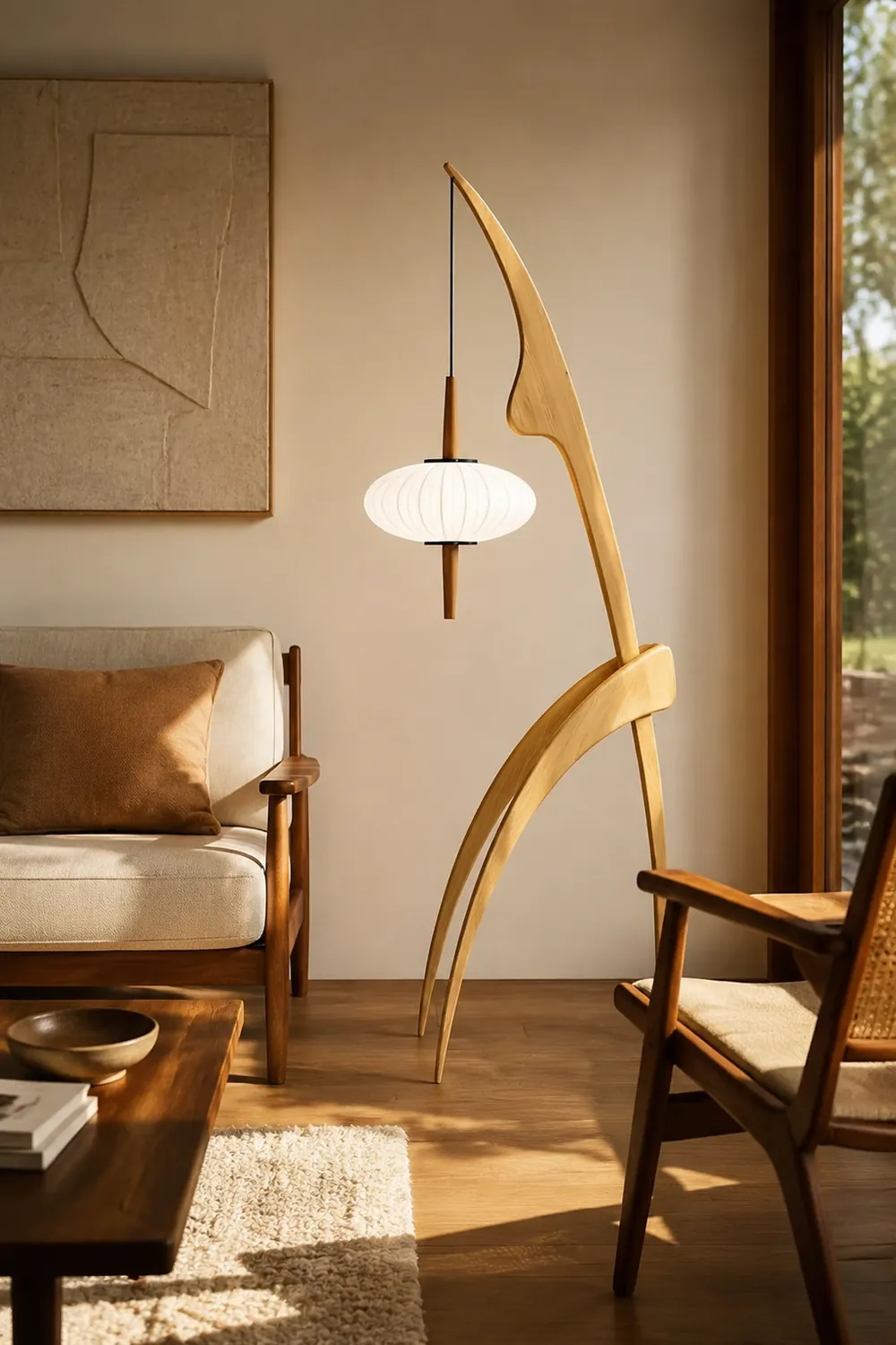 Mantis Wood Floor Lamp - Lumpaz