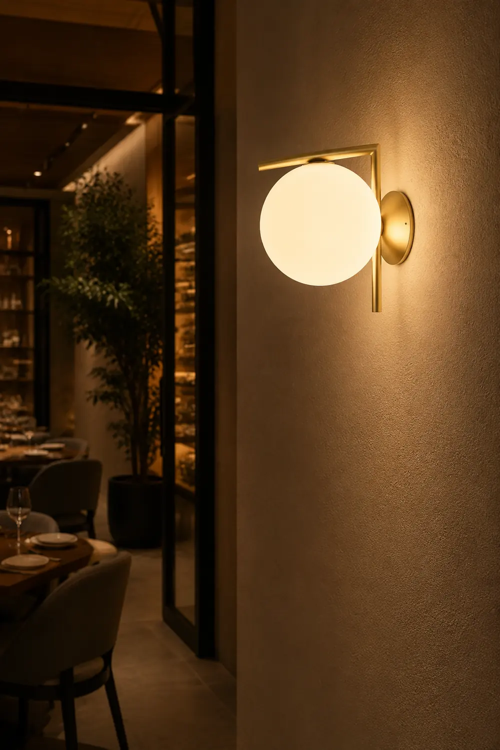 Blown Glass Opal Glass Wall Lamp - Lumpaz