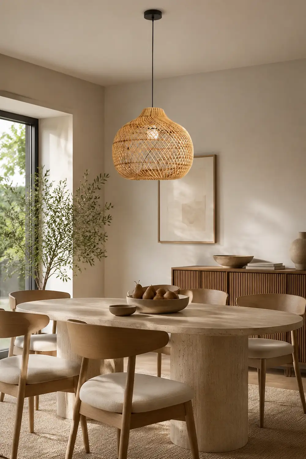 Handmade Wicker Basket Rattan Pendant Light - Lumpaz