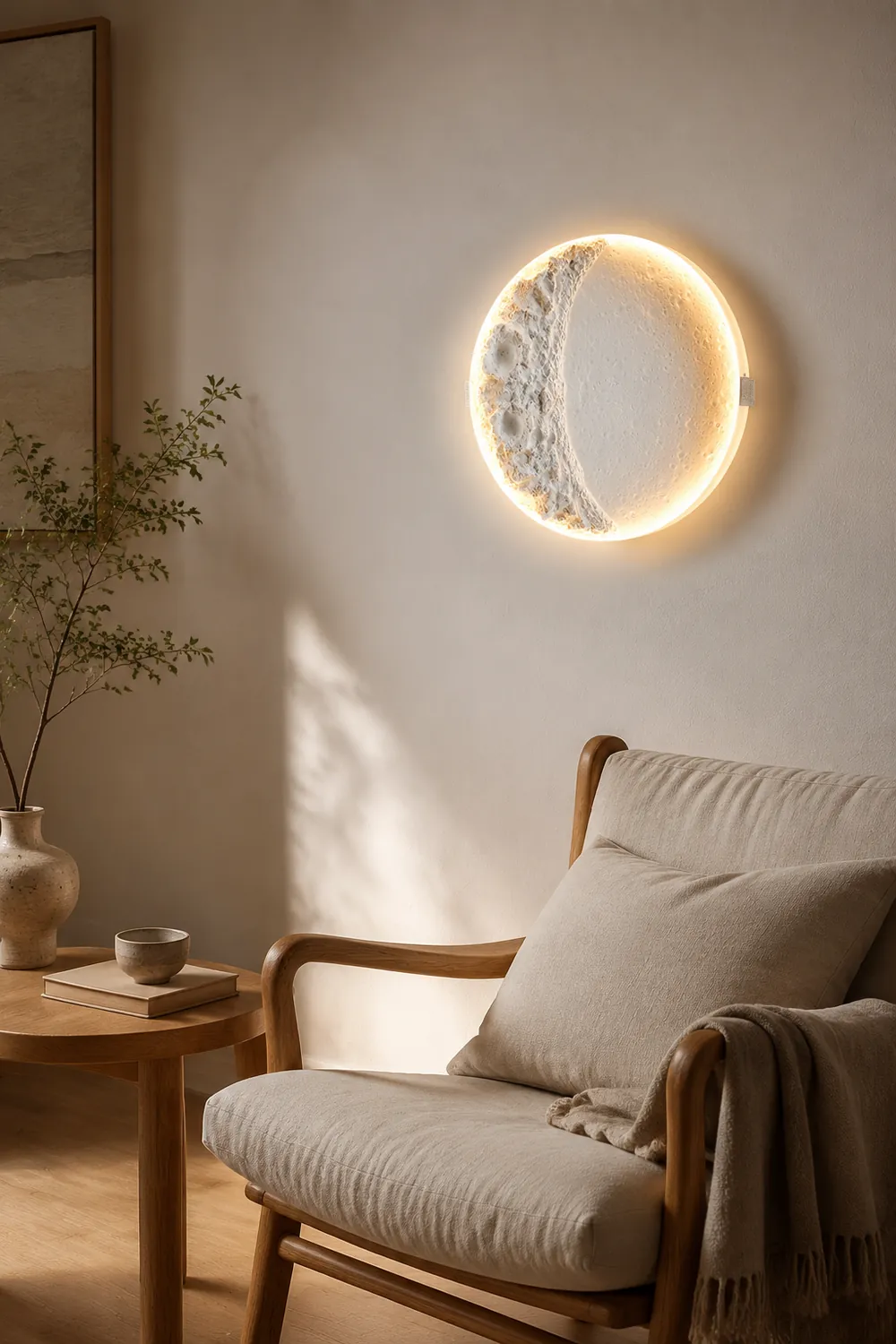 Gypsum Moon Wall Lamp - Lumpaz