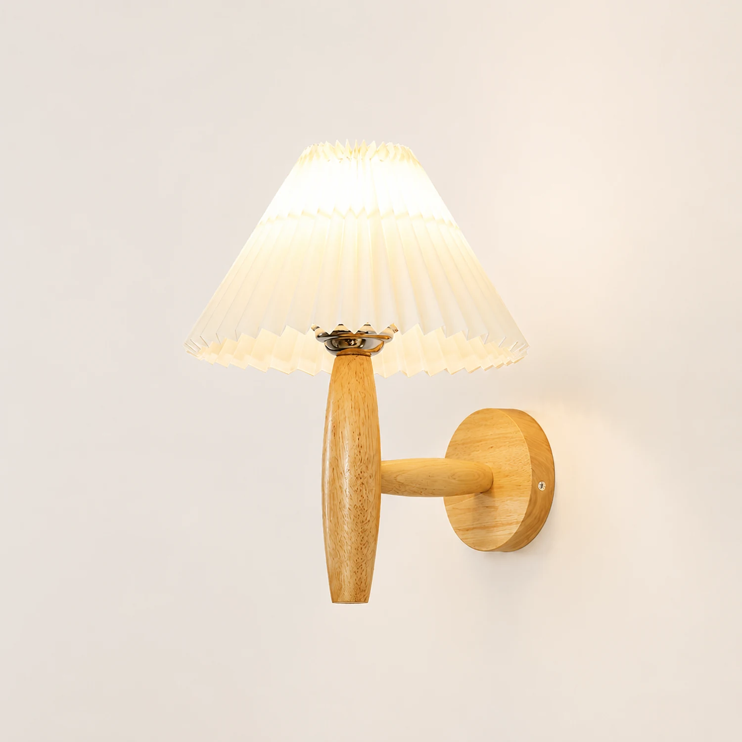 Oak Pleated Wall Light - Lumpaz