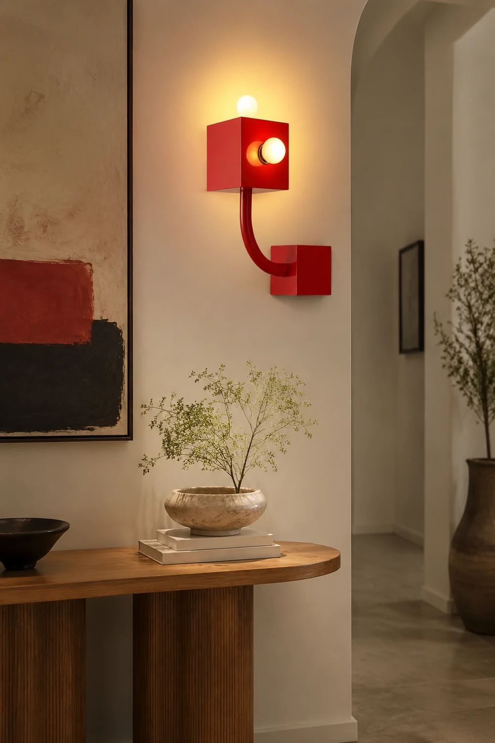 Red Cube Wall Lamp - Lumpaz