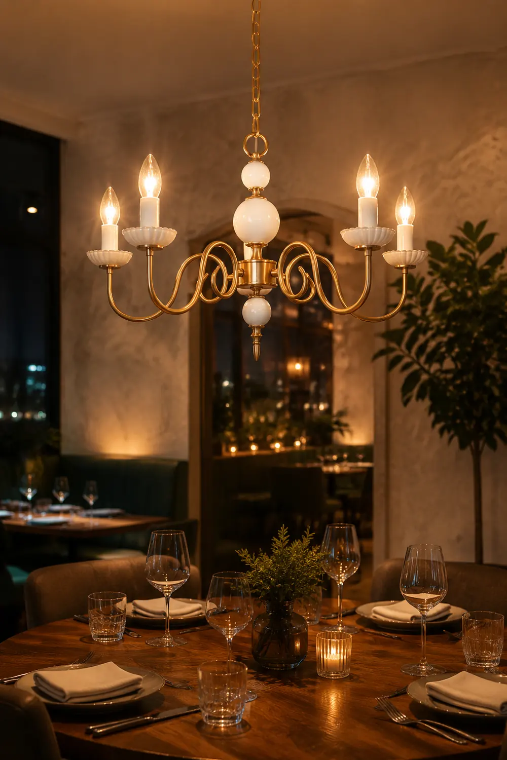 Vintage Metal Chandelier Lamp Cream Glass Chandelier - Lumpaz