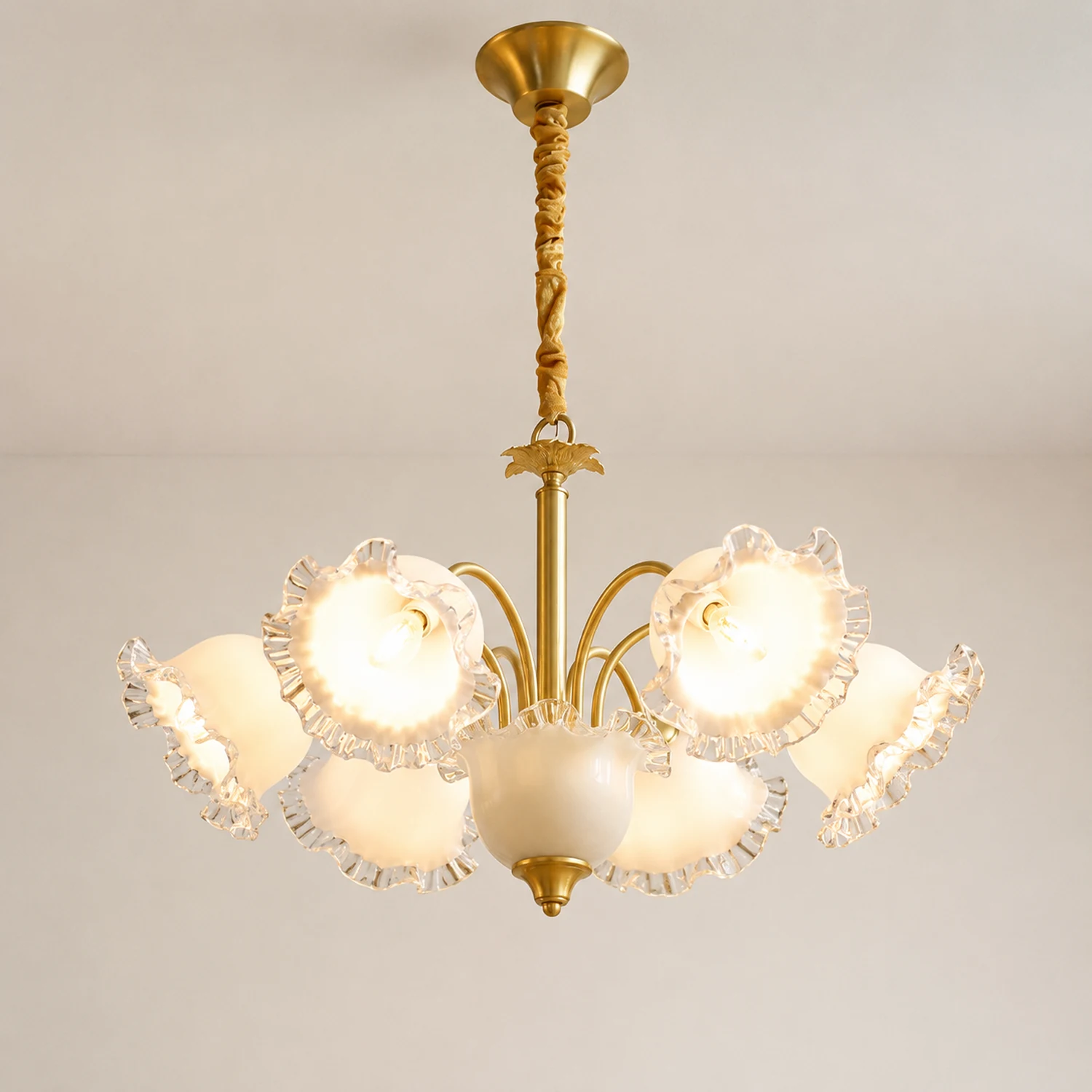 Large Flower Shape Copper Ceiling Chandelier - Lumpaz
