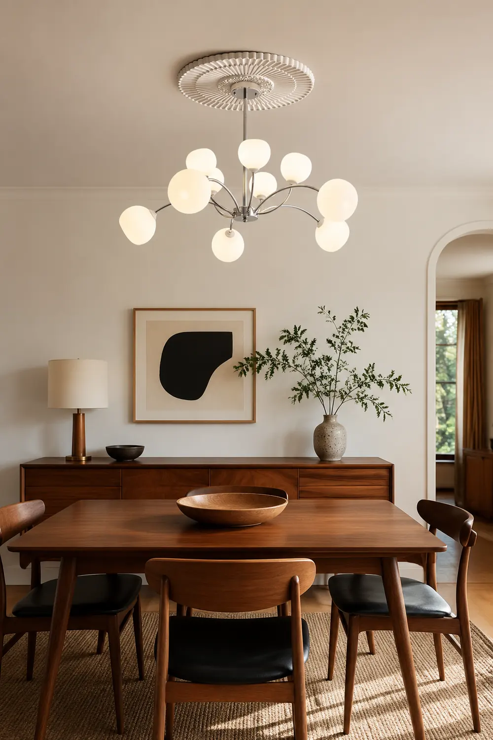 White Glass Globe Sputnik Shape Chandelier - Lumpaz