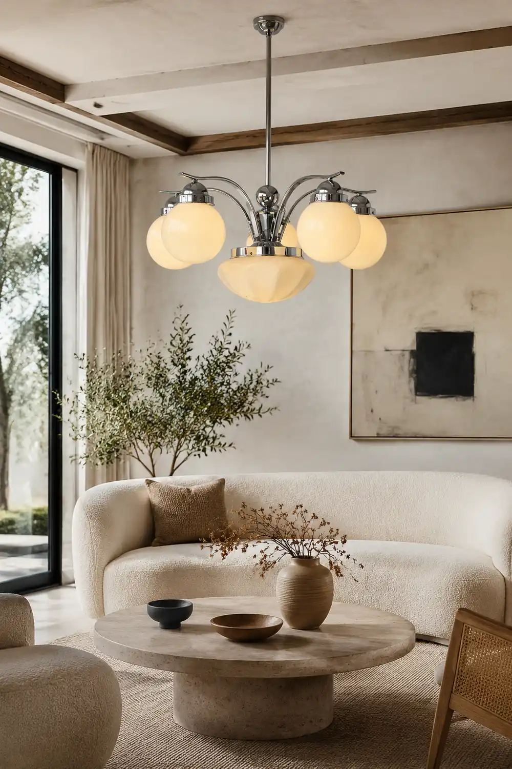 Vintage Ryttenberg Glass Chandelier - Lumpaz