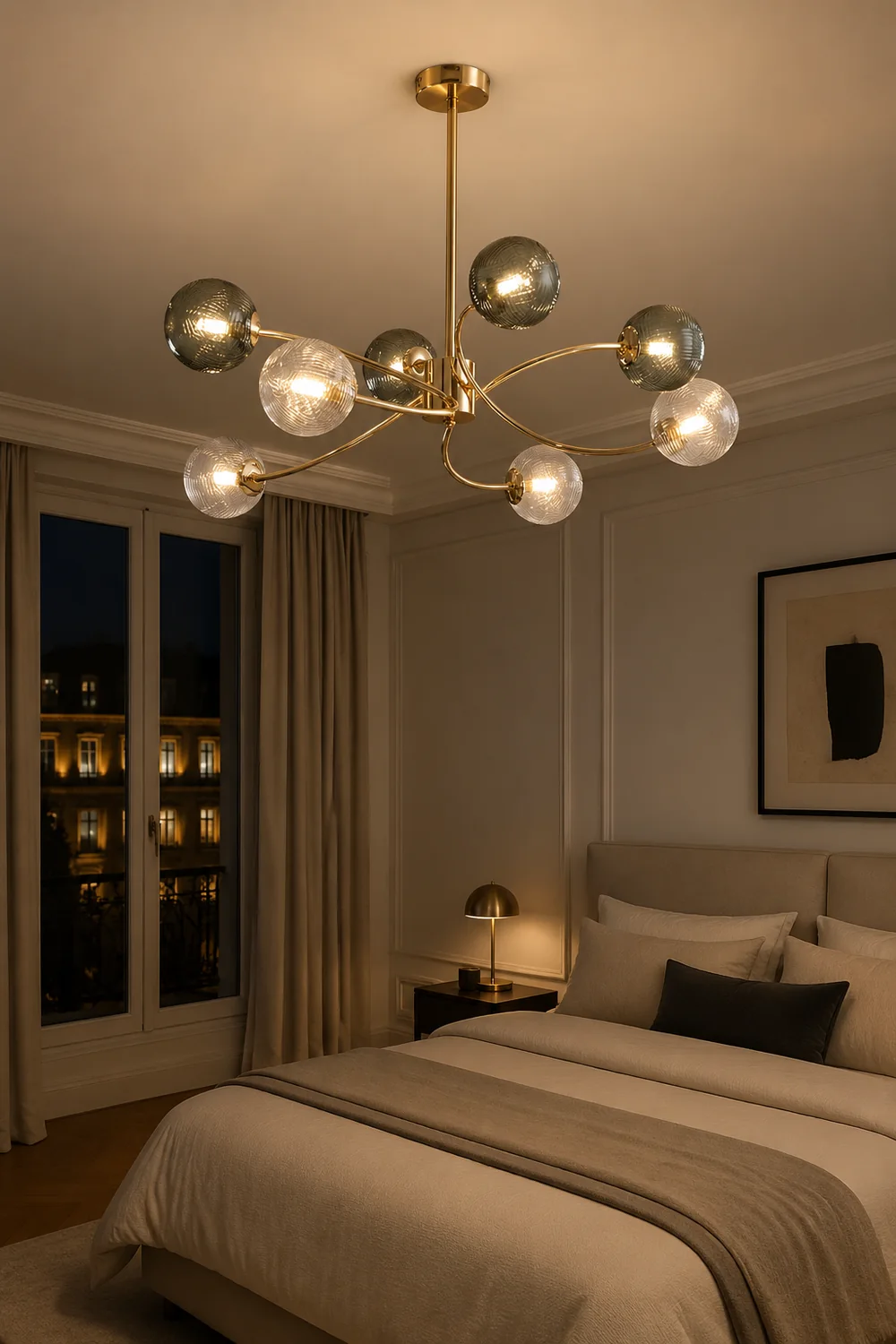 Modern Iron Glass Gold LED Pendant Farmhouse Ceiling Light - Lumpaz