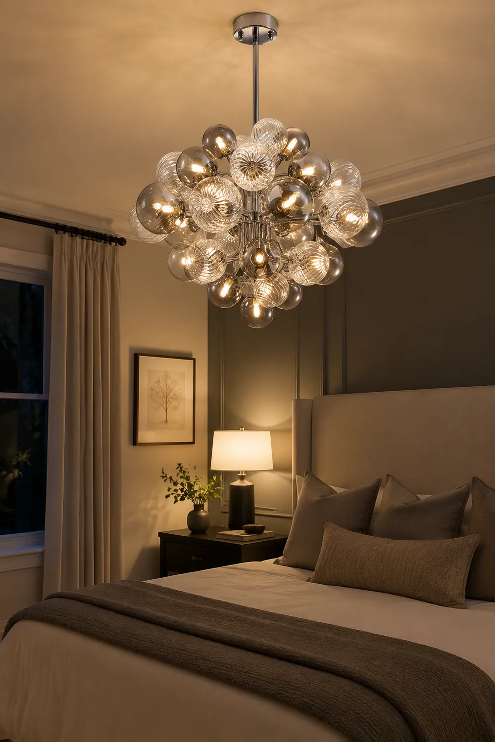 Contemporary Designer Cluster Bubble Glass Chandelier - Lumpaz