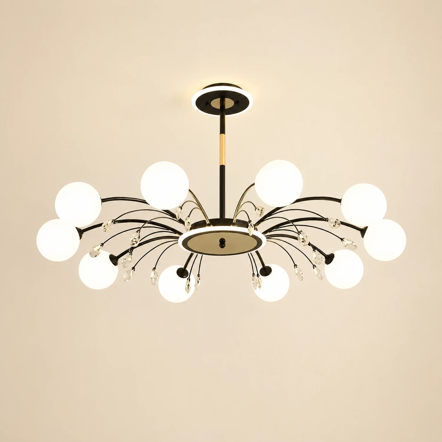 Luxurious Gold Glass Raindrop Chandeliers - Lumpaz