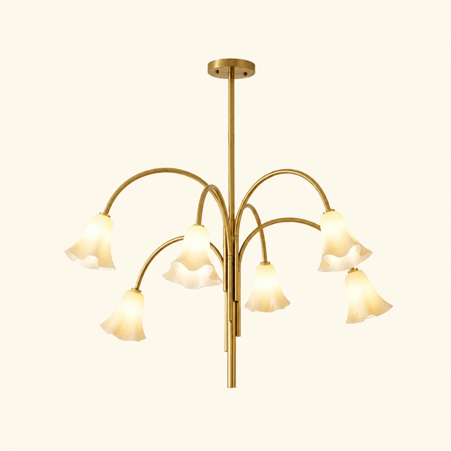 French Vintage Glass Flower Bedroom Chandelier Bauhaus Chandeliers - Lumpaz