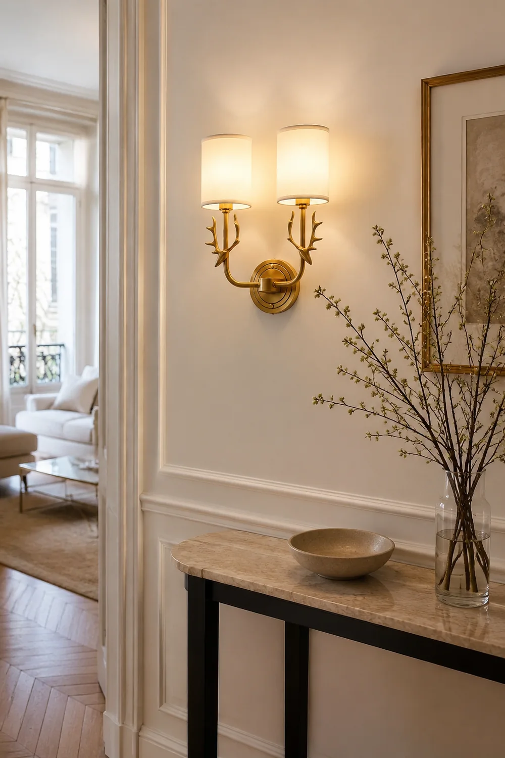 Brass Deer Head Wall Light - Lumpaz
