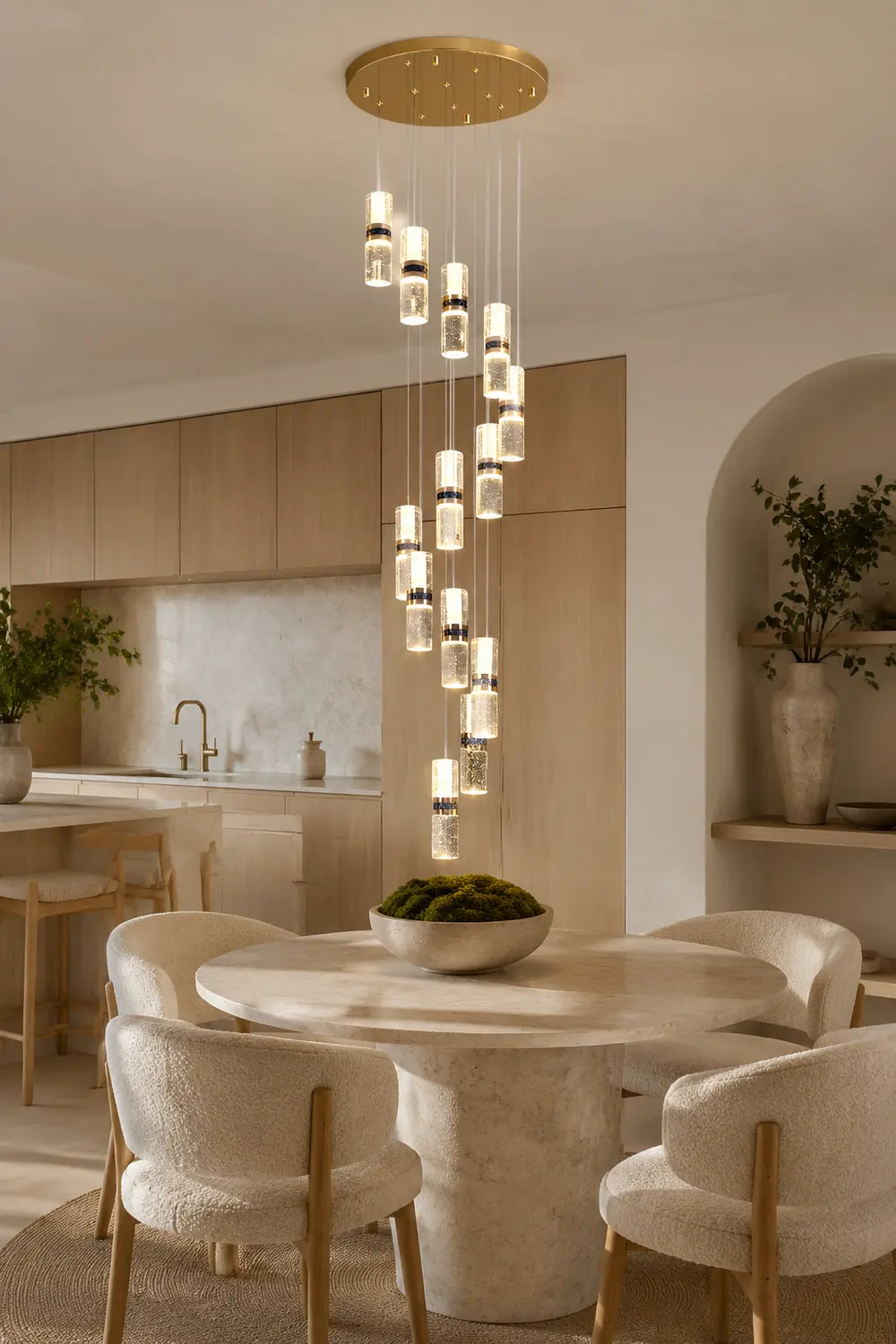 Luxury Crystal Staircase Long Chandelier - Lumpaz