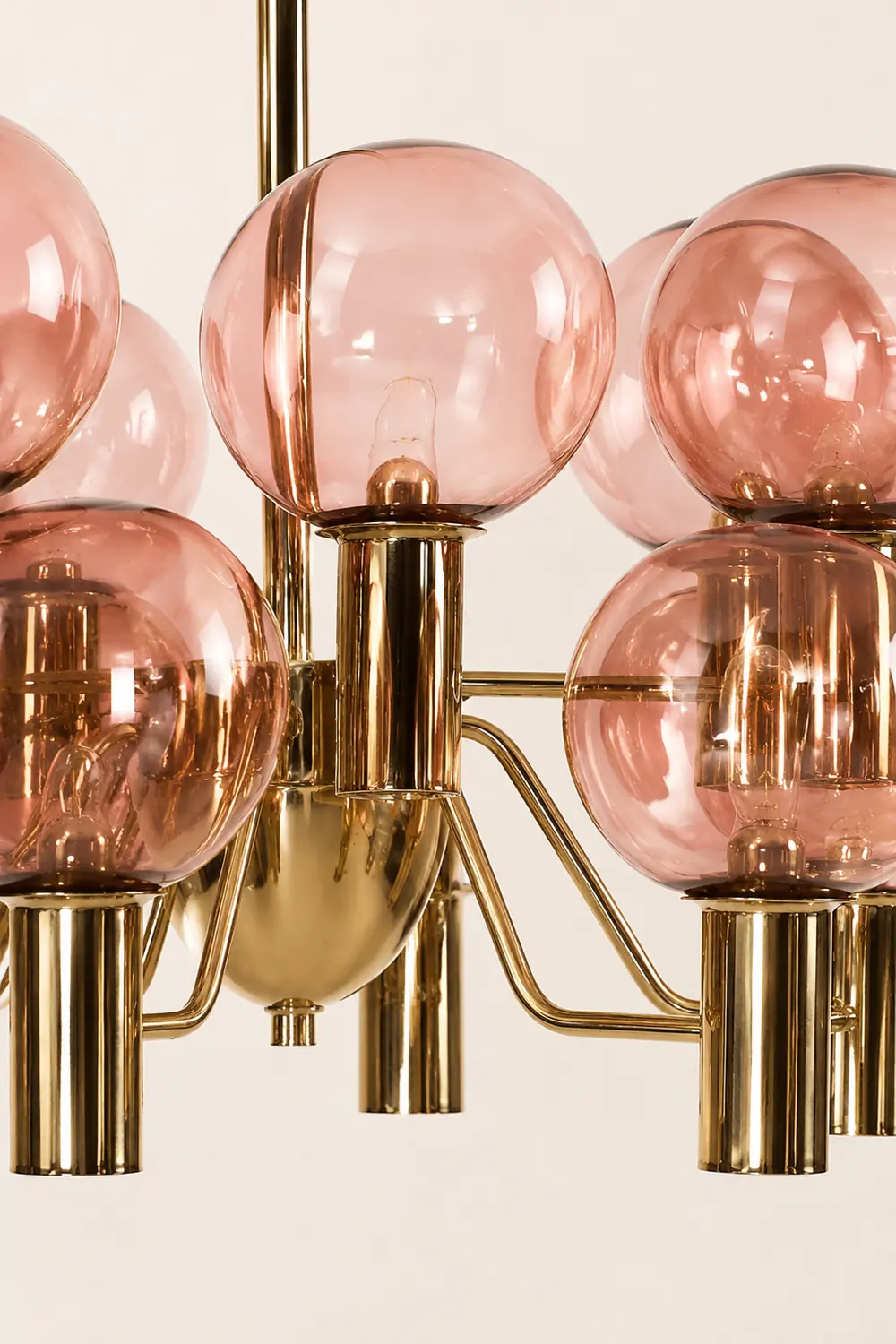Contemporary Pink Glass 12-Bulb Decorative Chandelier - Lumpaz
