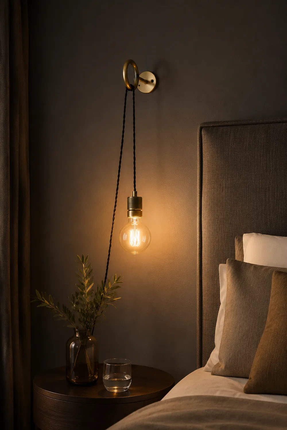 Loop Minimalist Wall Light With Wall Socket - Lumpaz