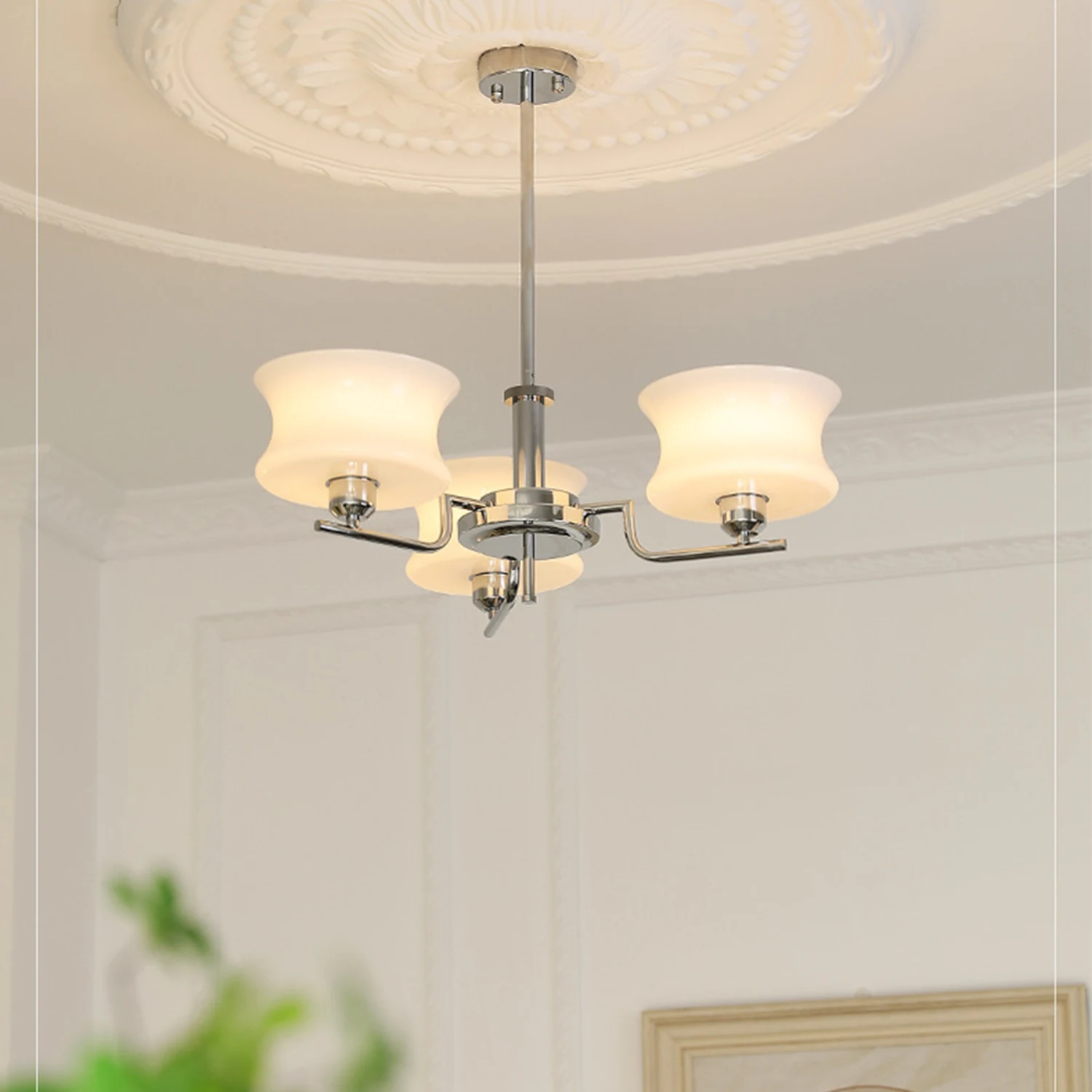 Nordic Belue Brass Glass Chandelier For Dining Room - Lumpaz