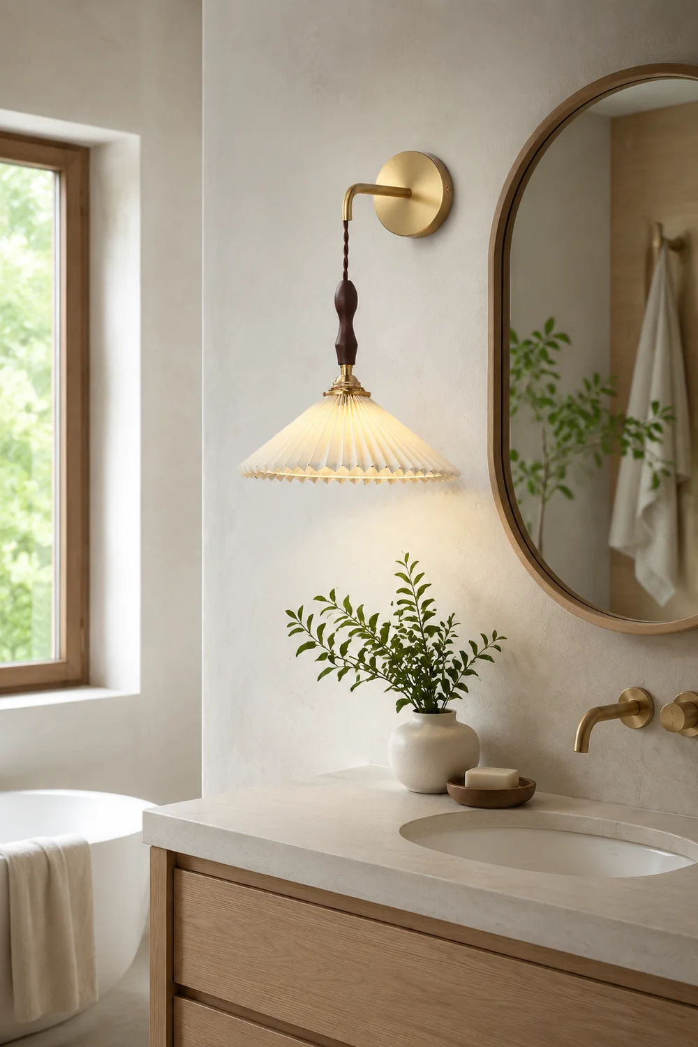 Pleated Wooden Wall Lamp - Lumpaz