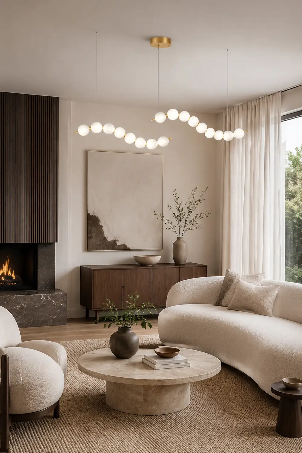 Creative Necklace String White Ball LED Pendant Lights - Lumpaz