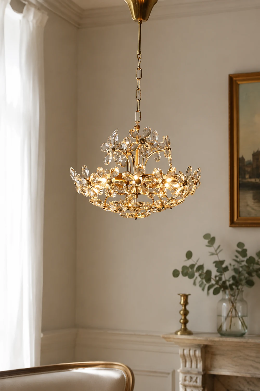 Luxury Crystal Bouquet Brass Chandeliers - Lumpaz