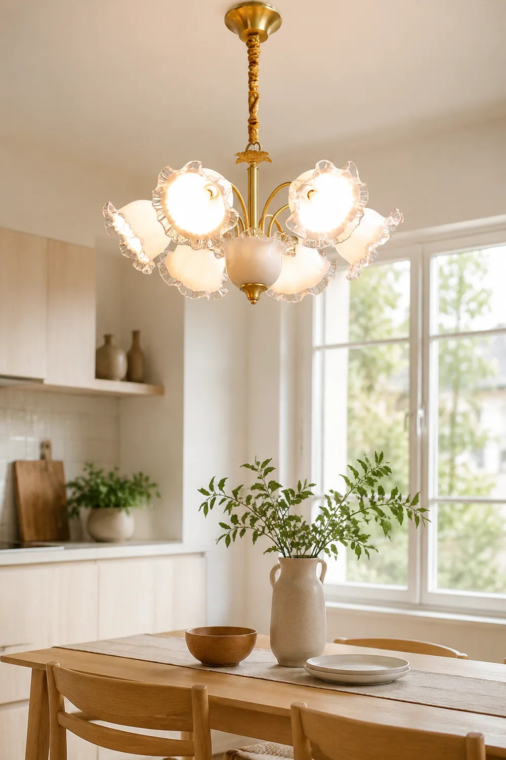 Large Flower Shape Copper Ceiling Chandelier - Lumpaz