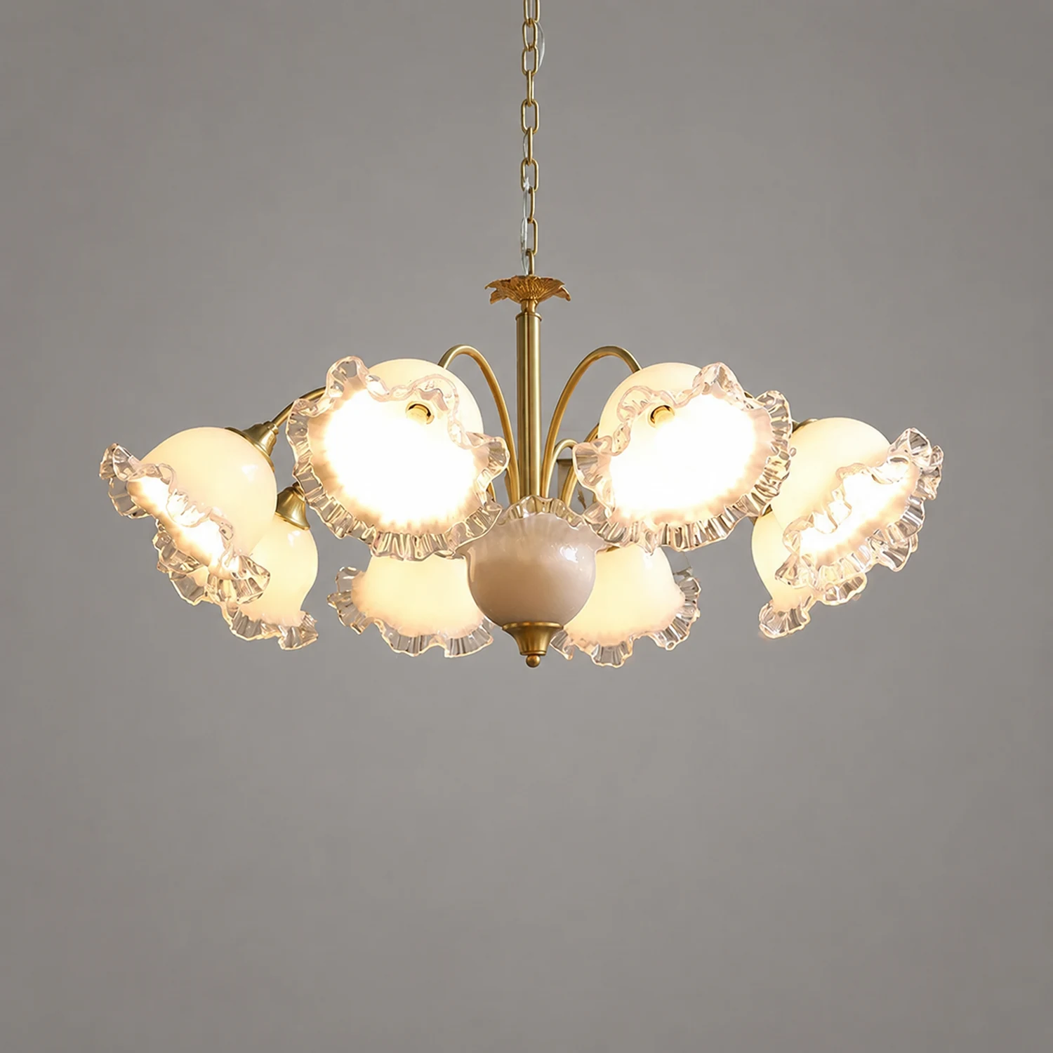 Large Flower Shape Copper Ceiling Chandelier - Lumpaz