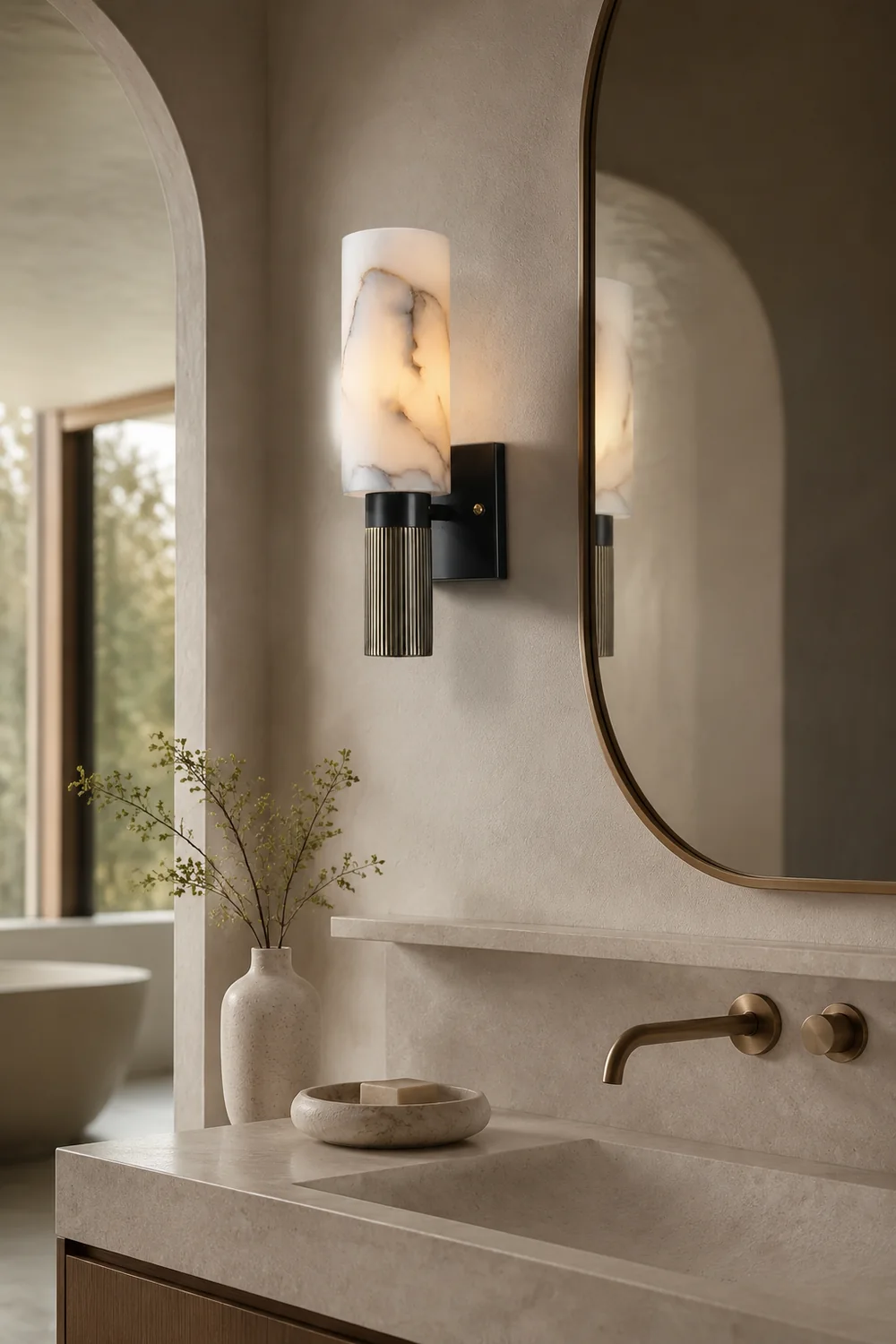 Torch Marble Sconce - Lumpaz