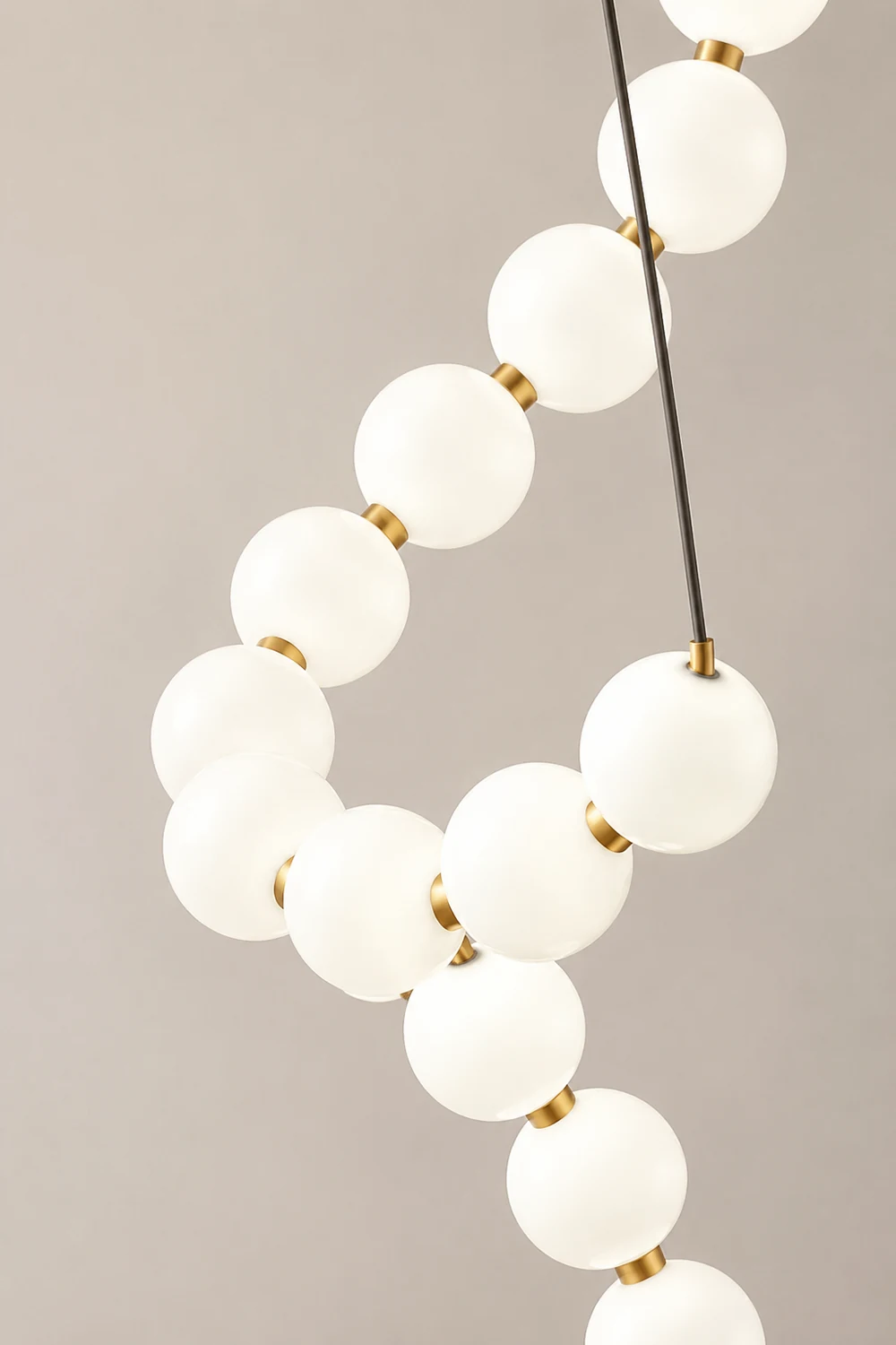 White LED Pearl Necklace Chandelier For Stair - Lumpaz