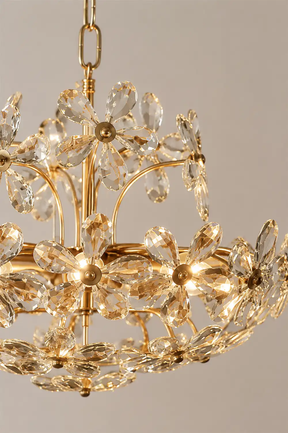 Luxury Crystal Bouquet Brass Chandeliers - Lumpaz
