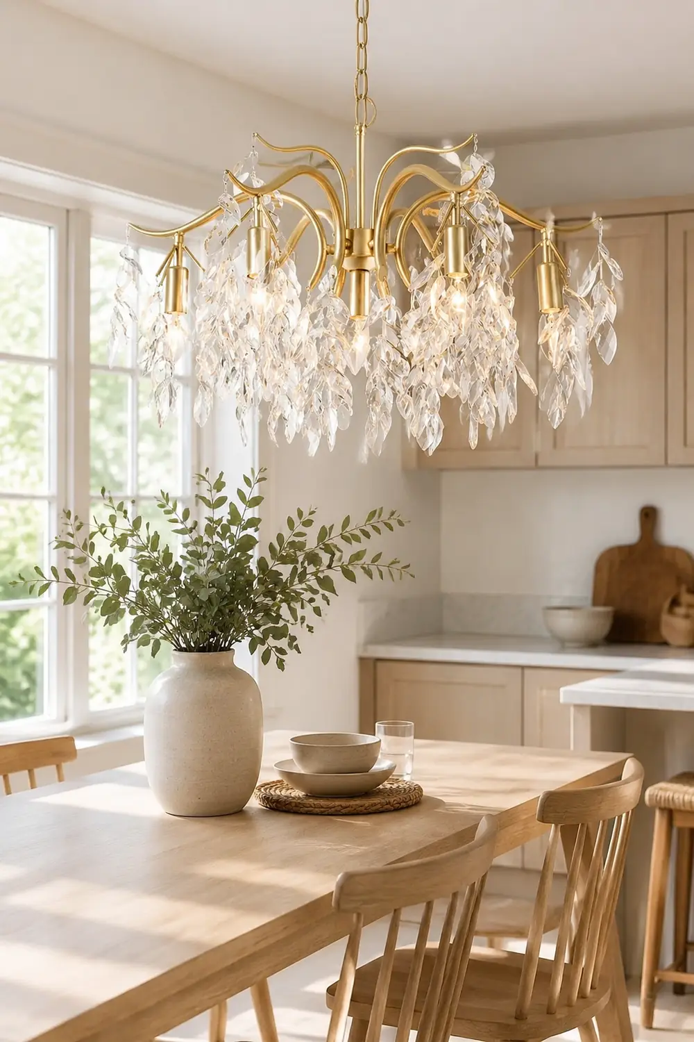 Modern Large Crystal Gold Tiered Dining Room Chandelier - Lumpaz