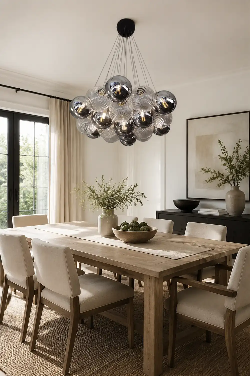 Grey Bubble Glass Ball LED Chandelier - Lumpaz