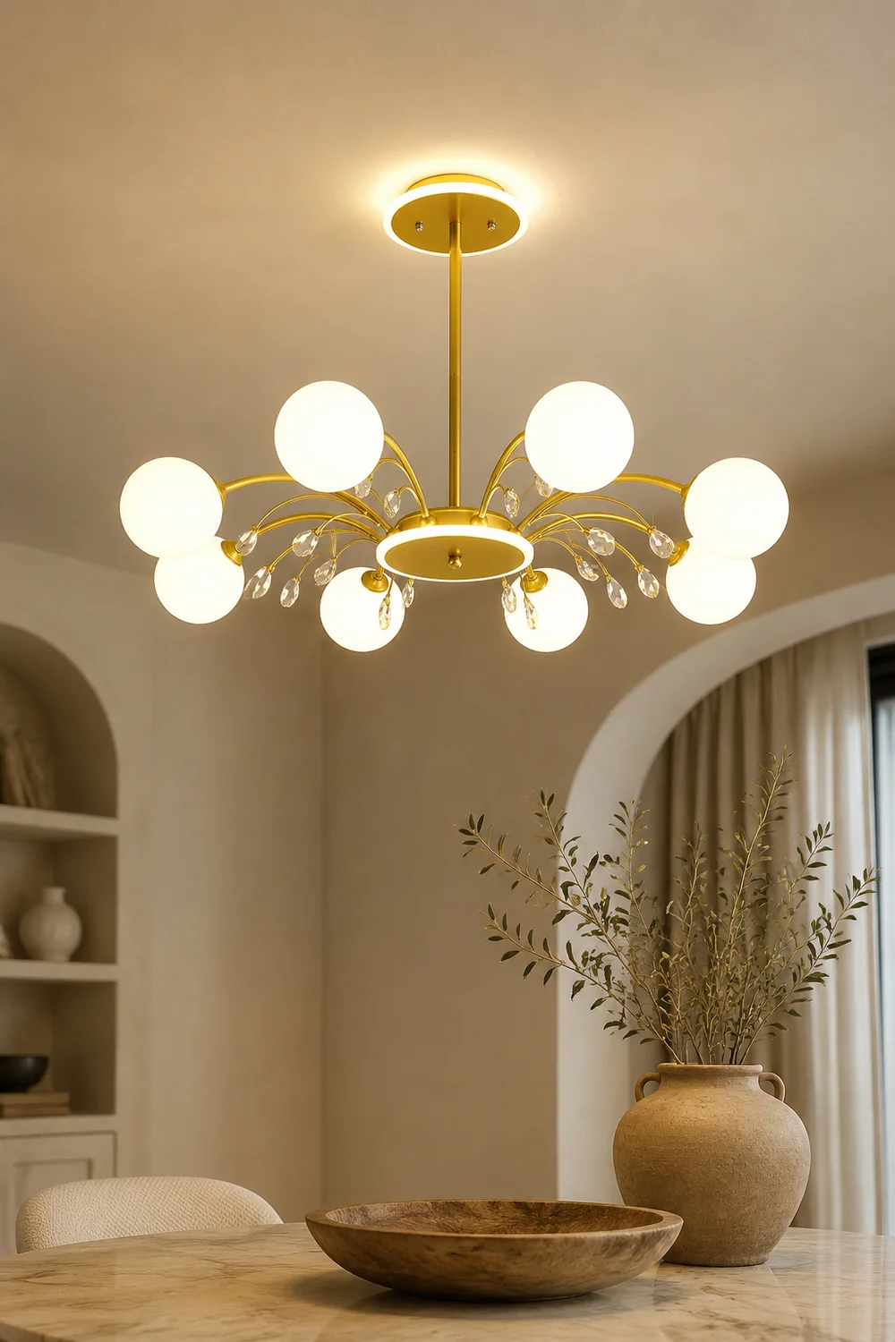 Luxurious Gold Glass Raindrop Chandeliers - Lumpaz
