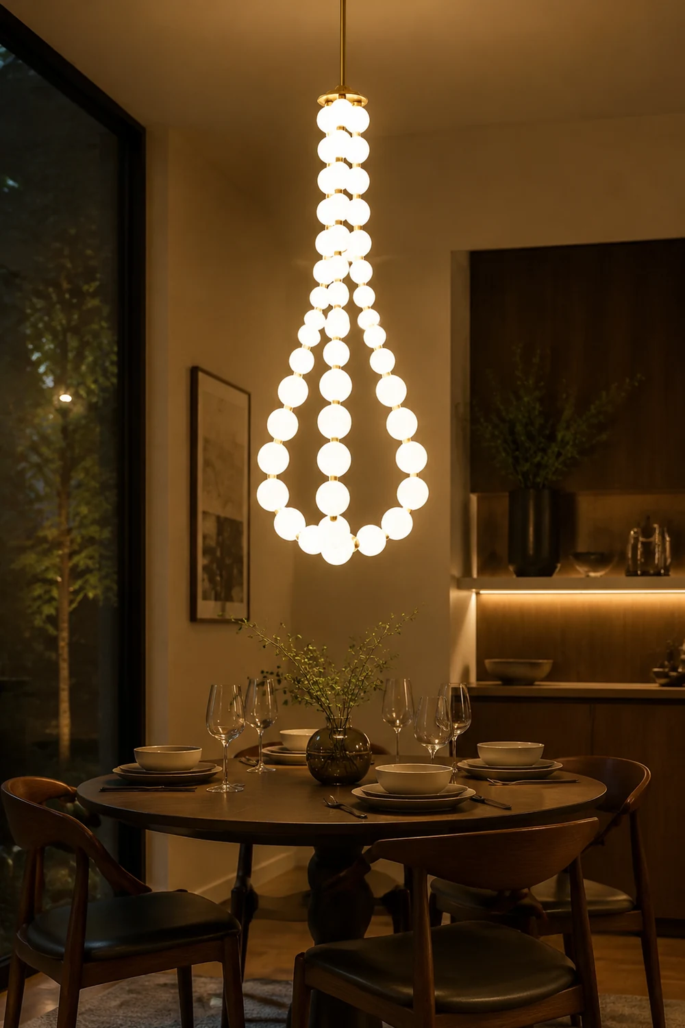 Art Deco White Bubble LED Chandelier For Staircase - Lumpaz