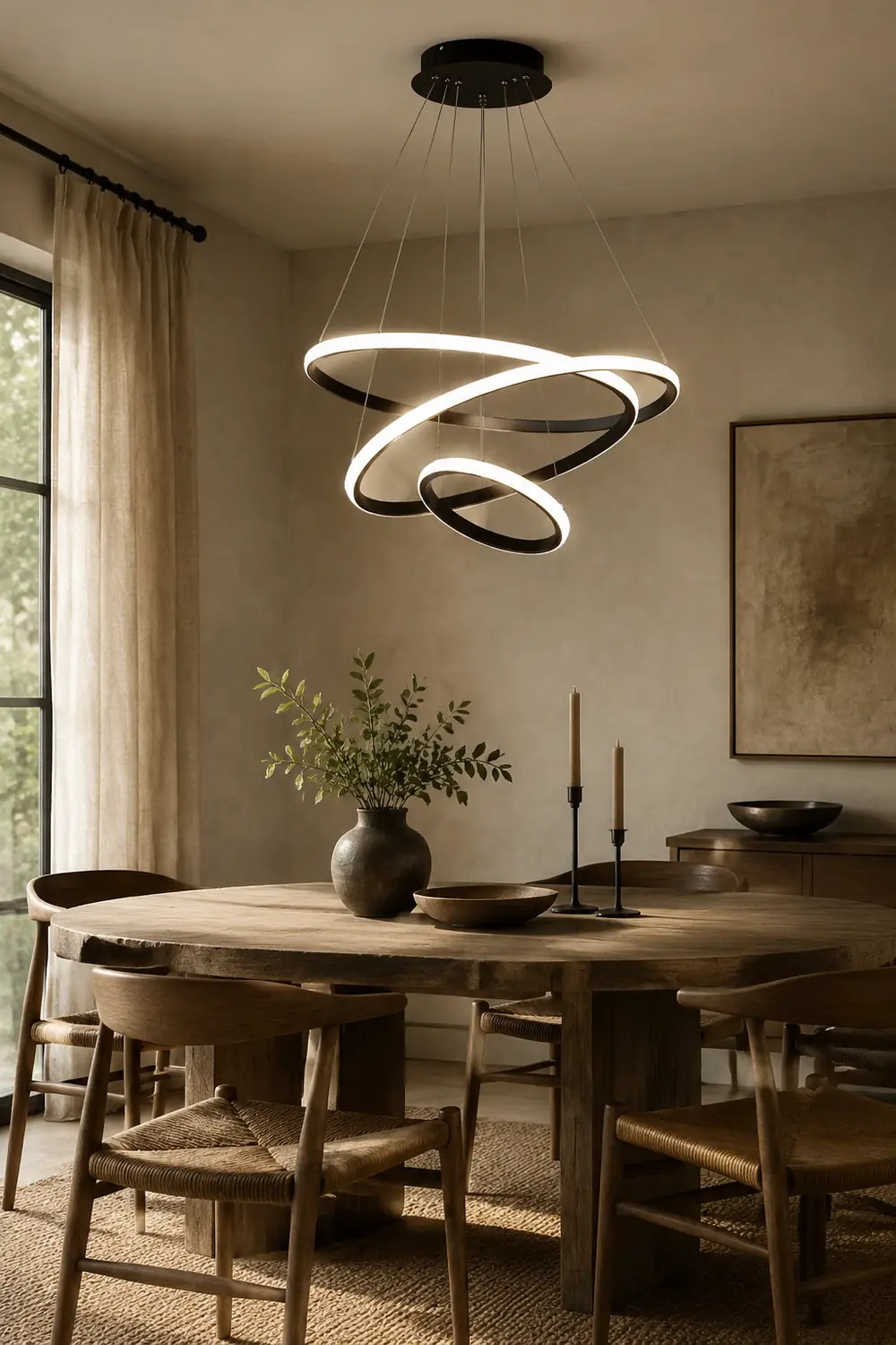 LED Ring Pendant Light Suspended Hanging Ring Chandelier - Lumpaz