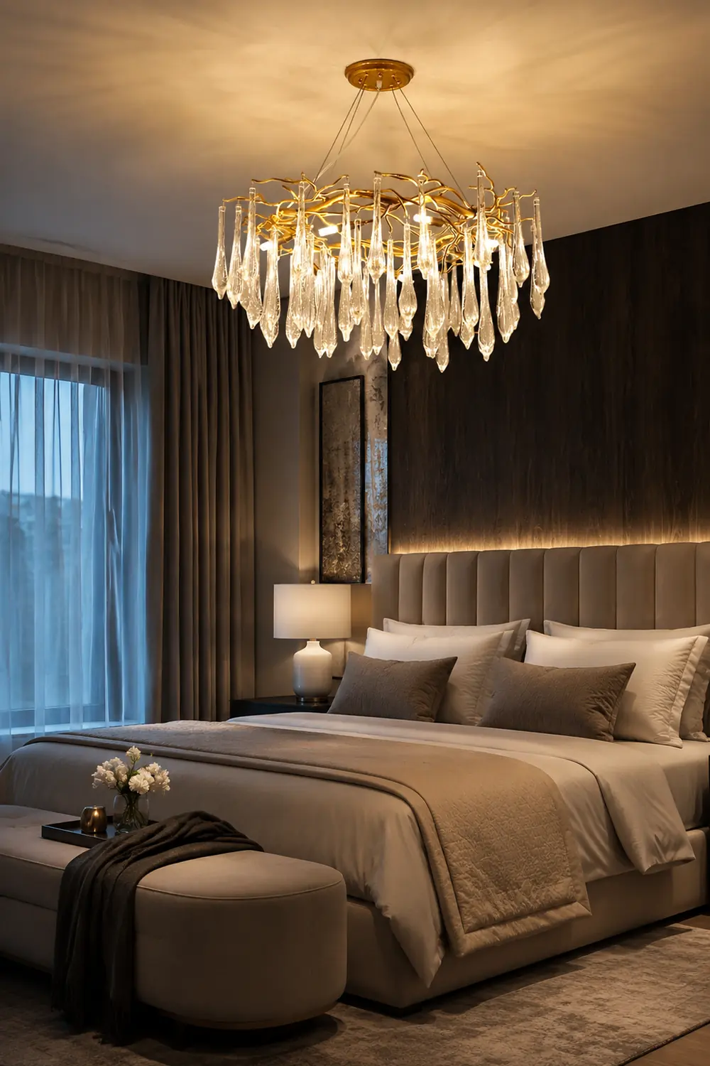 Modern Glass Teardrop Tiered Chandelier - Lumpaz