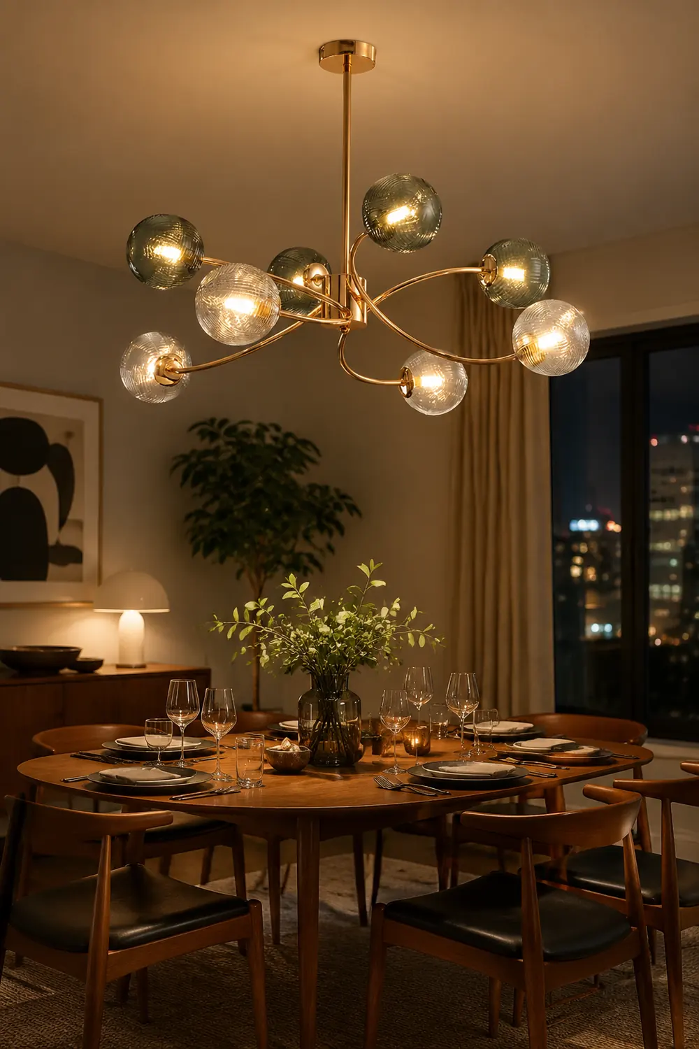 Modern Iron Glass Gold LED Pendant Farmhouse Ceiling Light - Lumpaz