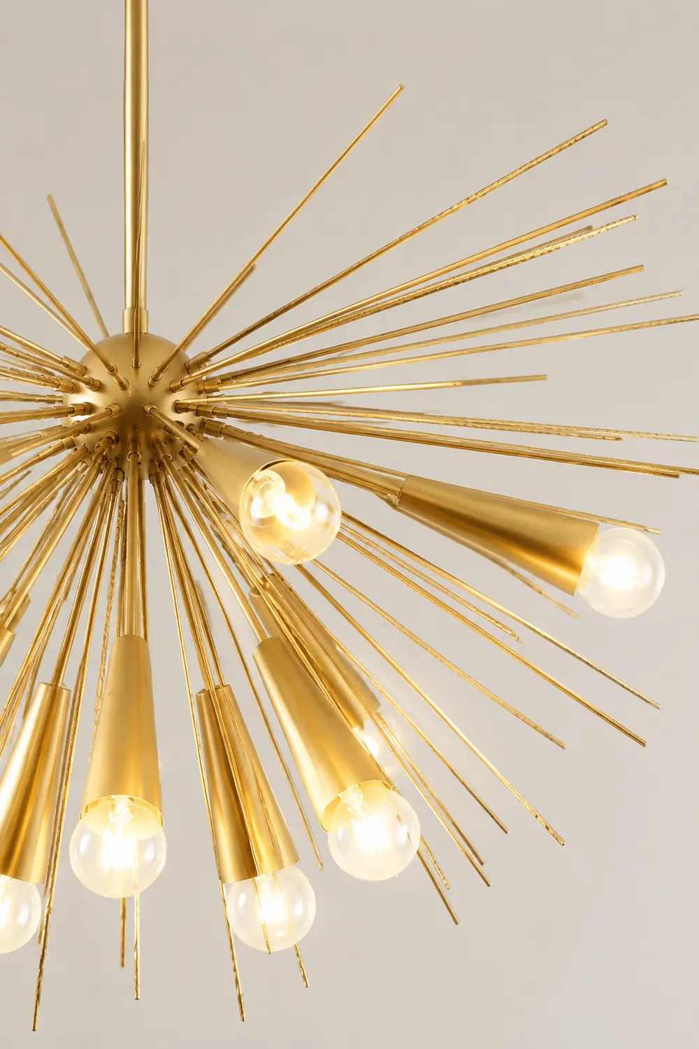 Mid-Century Modernist Brass Chandelier For Living Room - Lumpaz