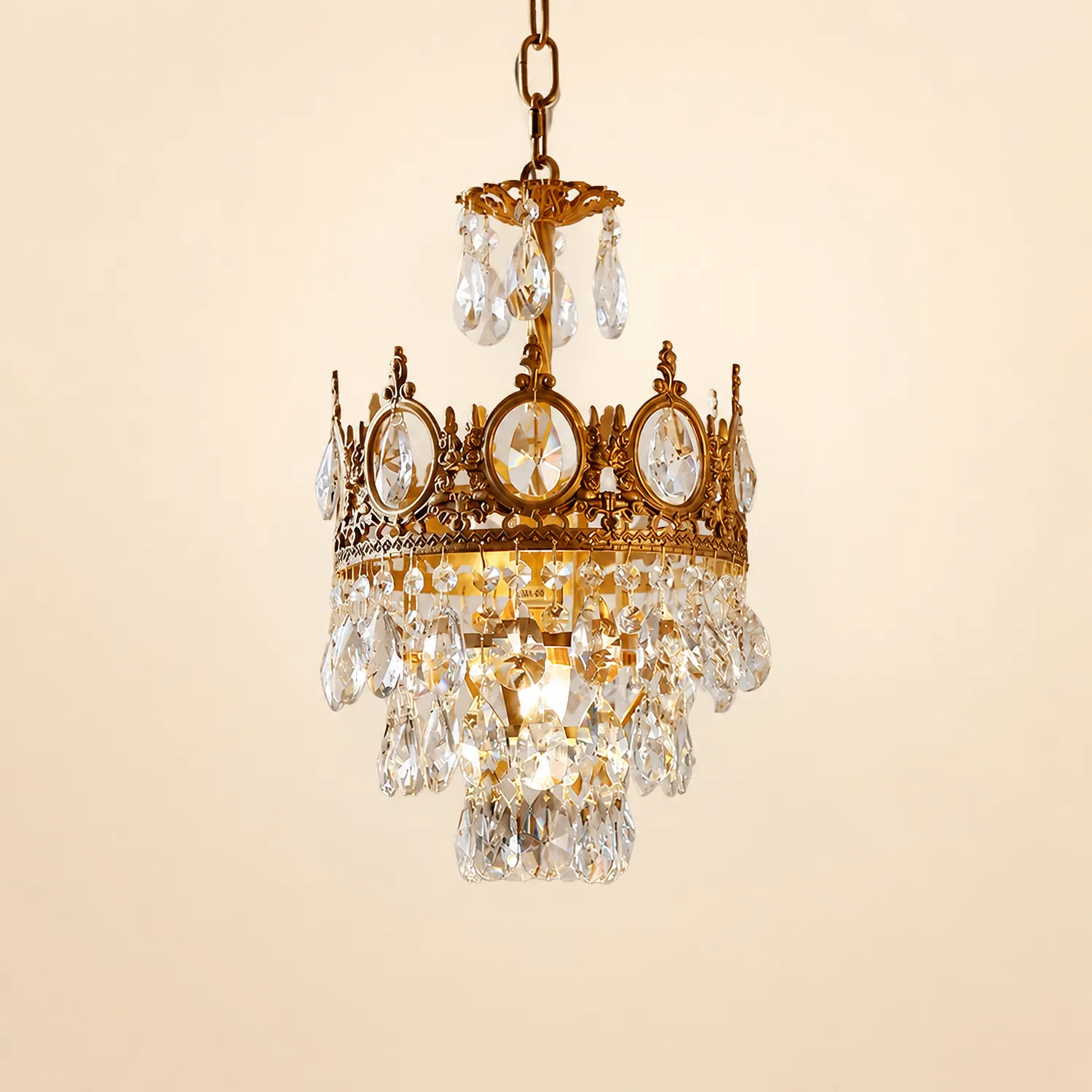 Retro French Gold Crystal Chandelier - Lumpaz