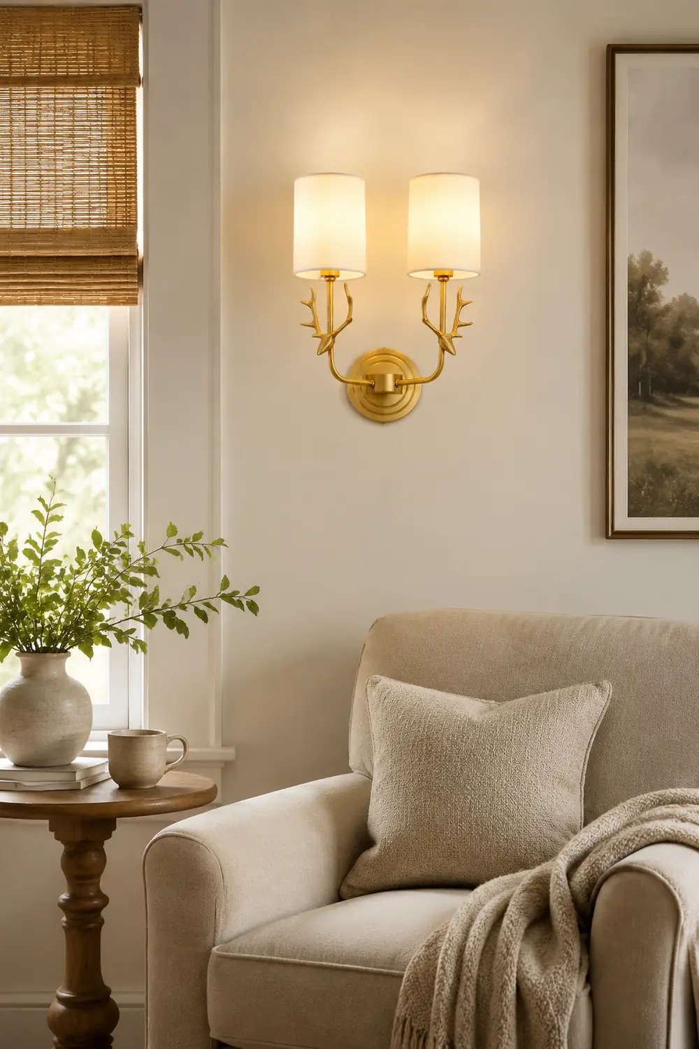 Brass Deer Head Wall Light - Lumpaz