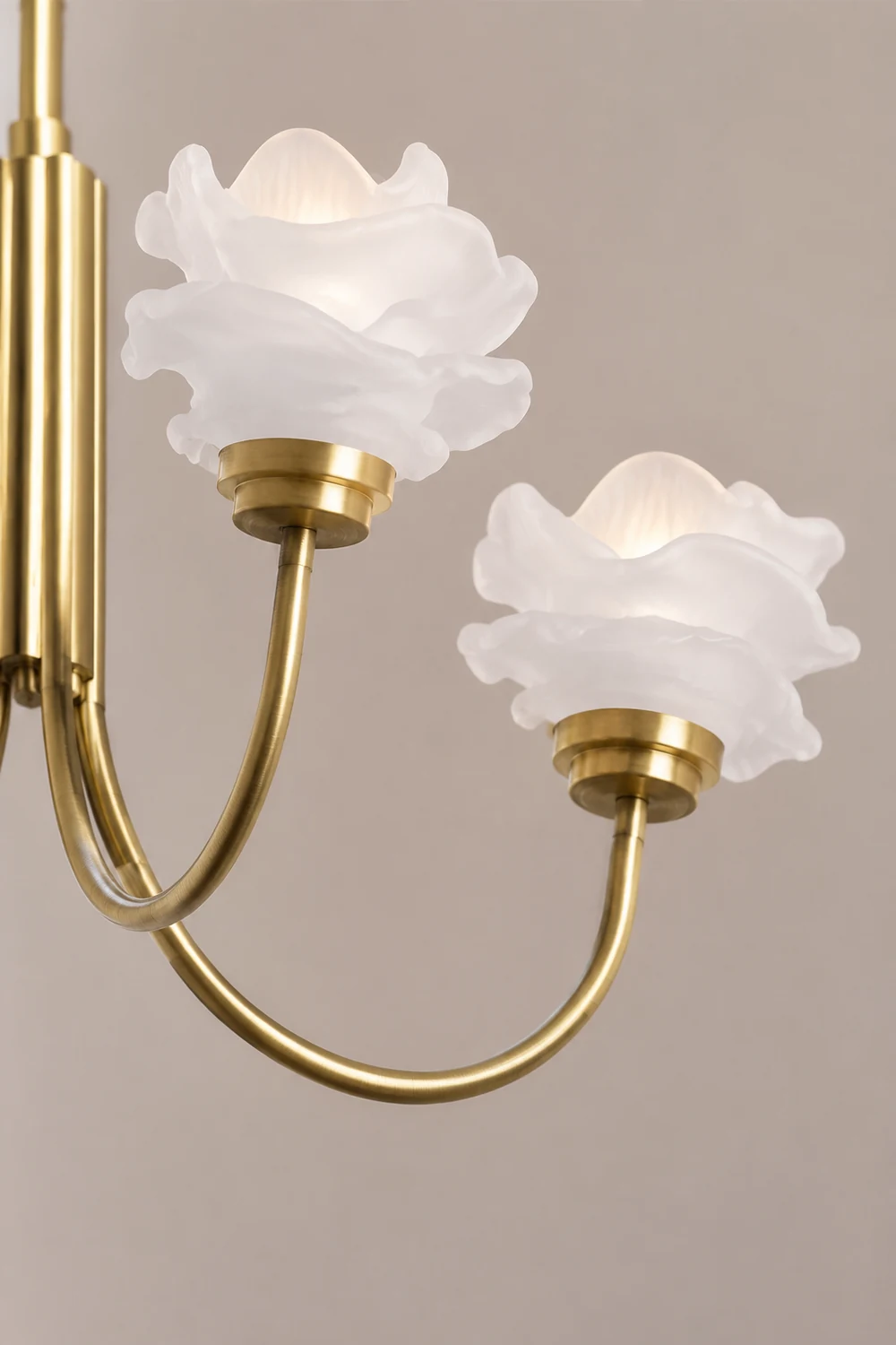 3 Heads French Simple Chandelier Vintage Rose Flower Glass Chandeliers - Lumpaz