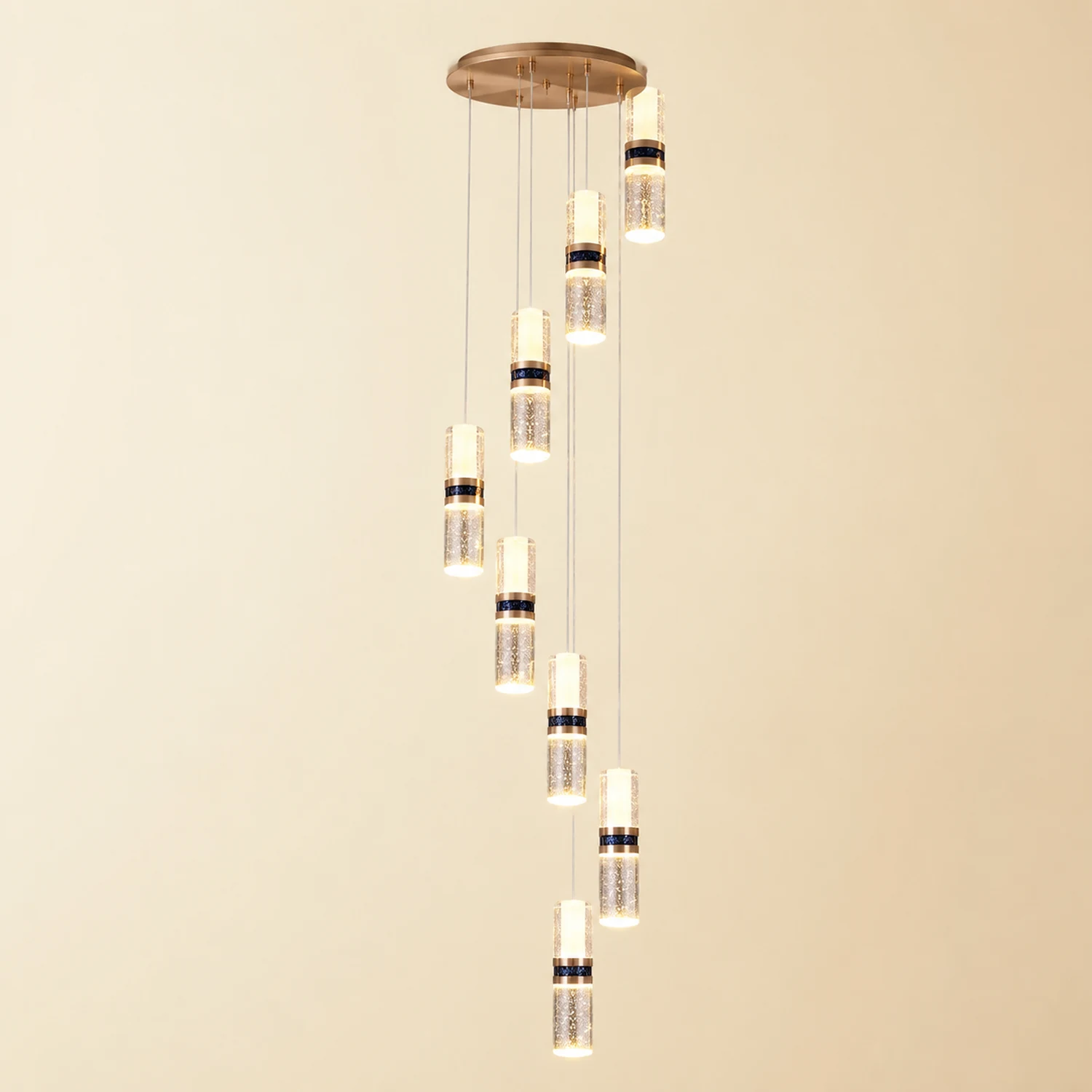 Luxury Crystal Staircase Long Chandelier - Lumpaz