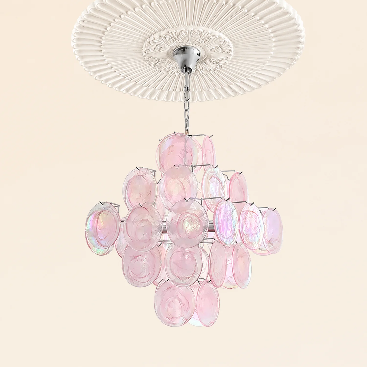 Pink Murano Glass Chandelier for Living Room - Lumpaz