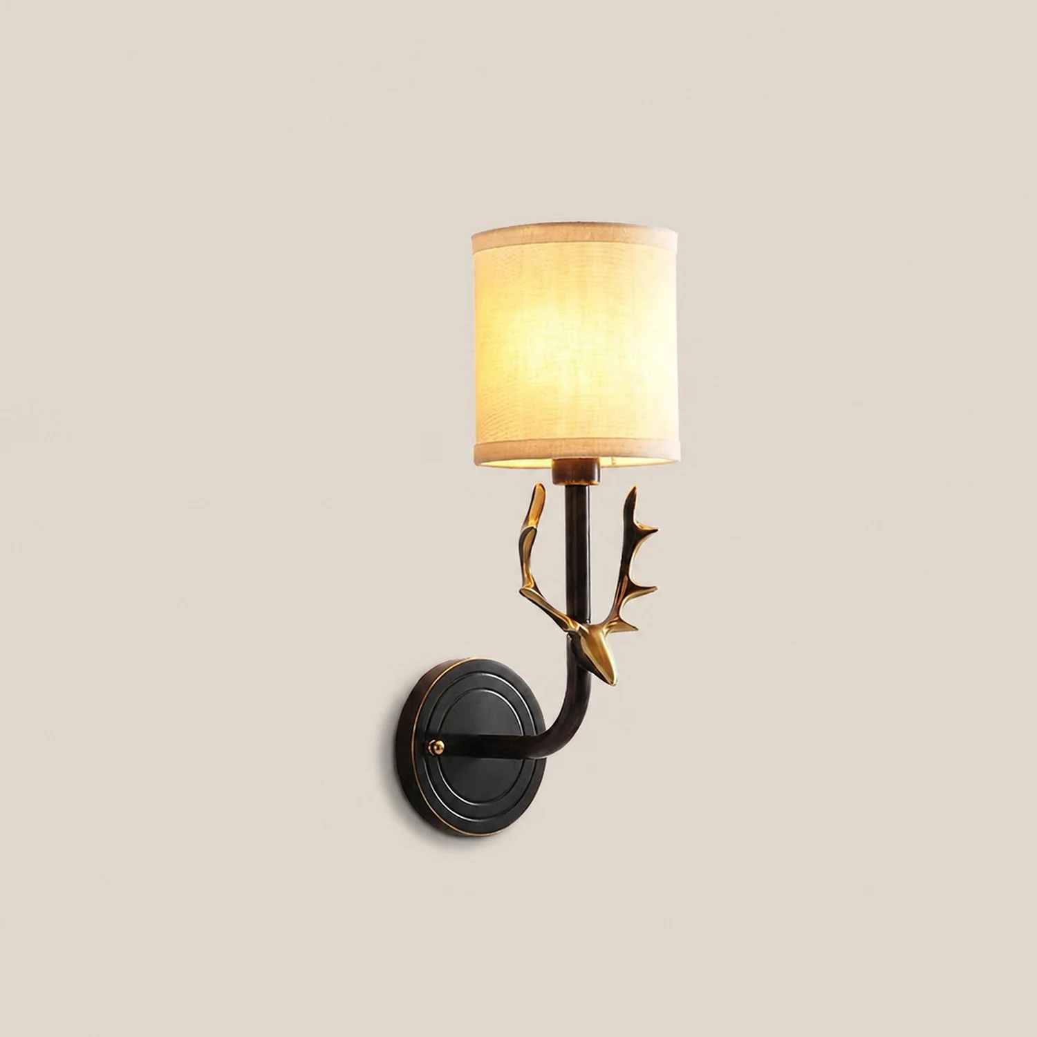 Brass Deer Head Wall Light - Lumpaz