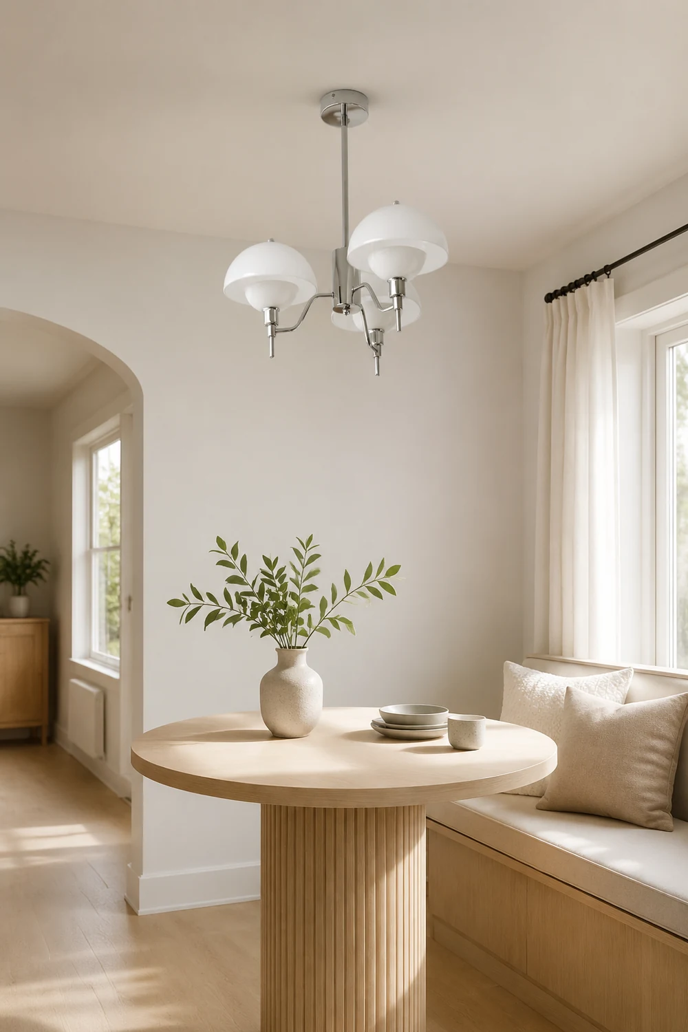 French White Cream Mushroom Chandelier - Lumpaz
