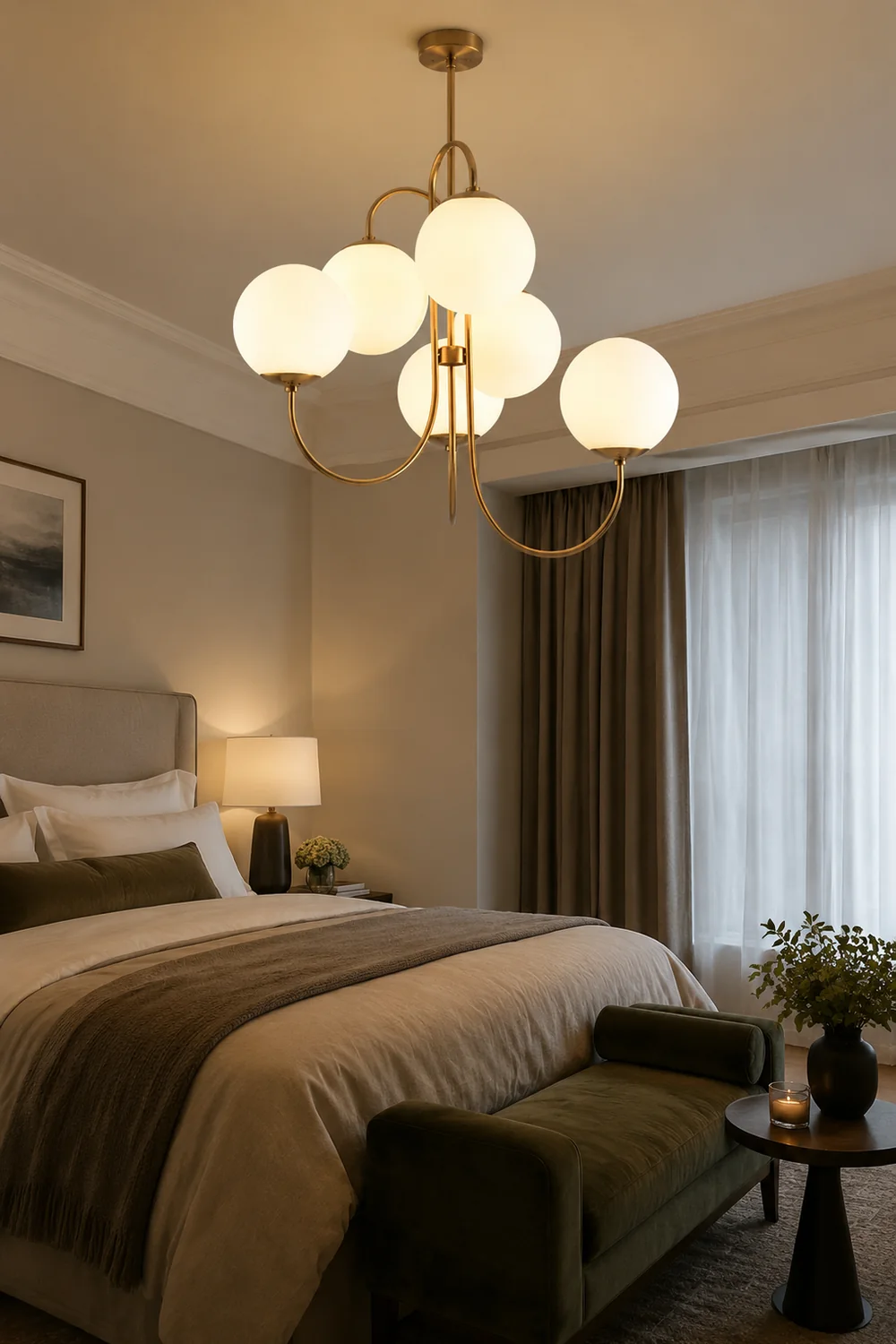 Metal Glass Vintage Chandelier - Lumpaz